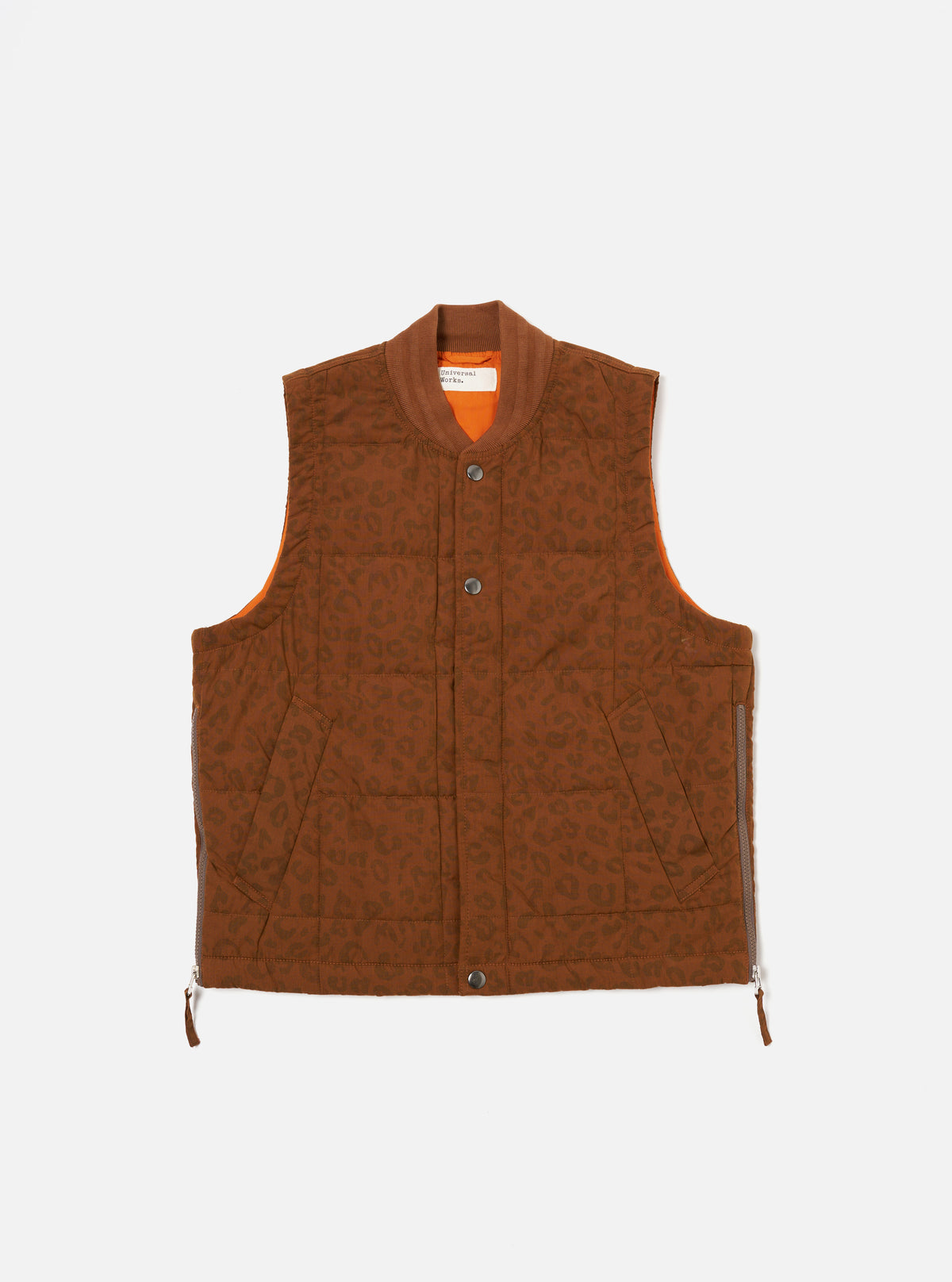 Orange Leopard Recycled Polytech Carlton Gilet
