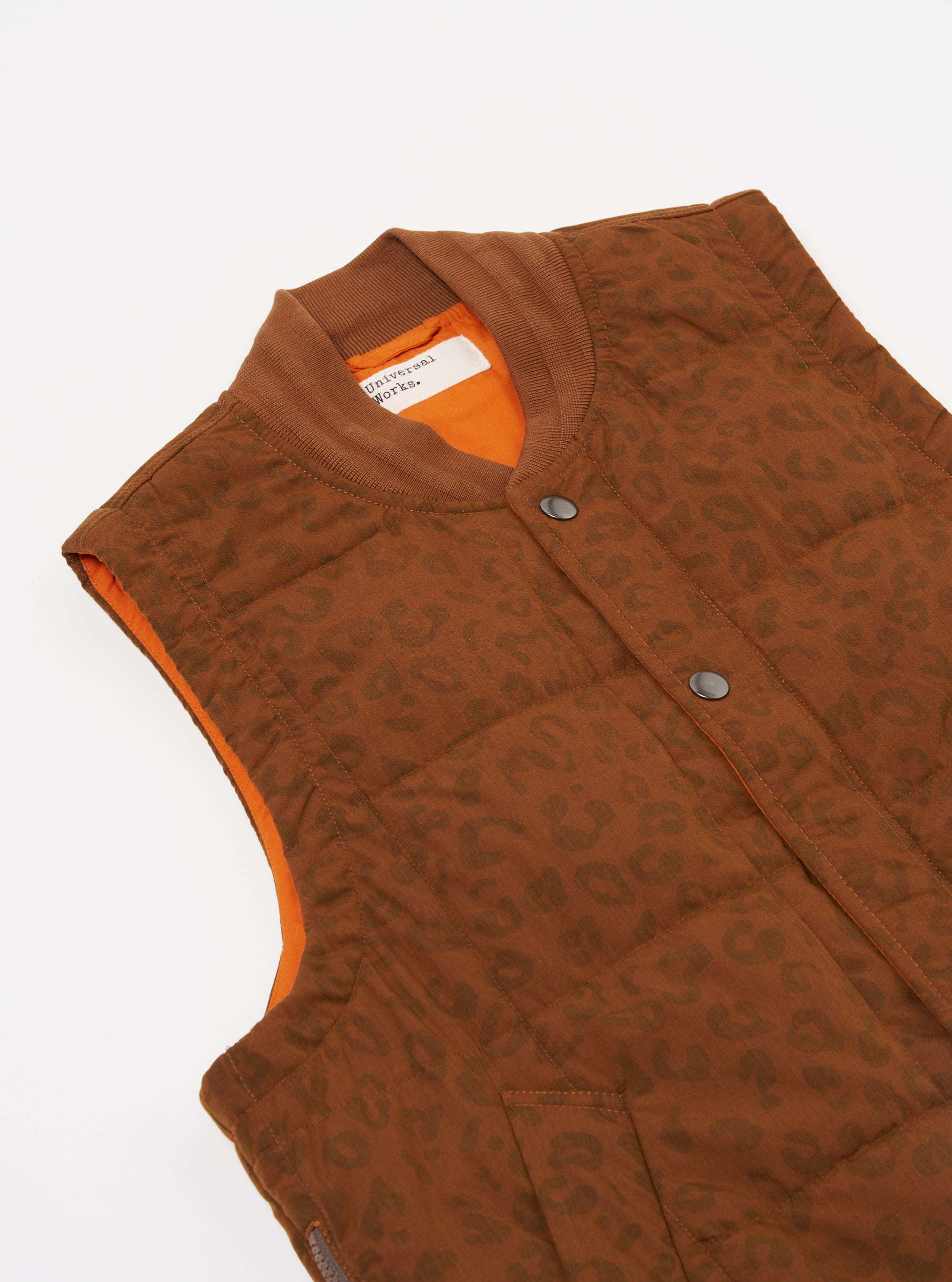 Orange Leopard Recycled Polytech Carlton Gilet