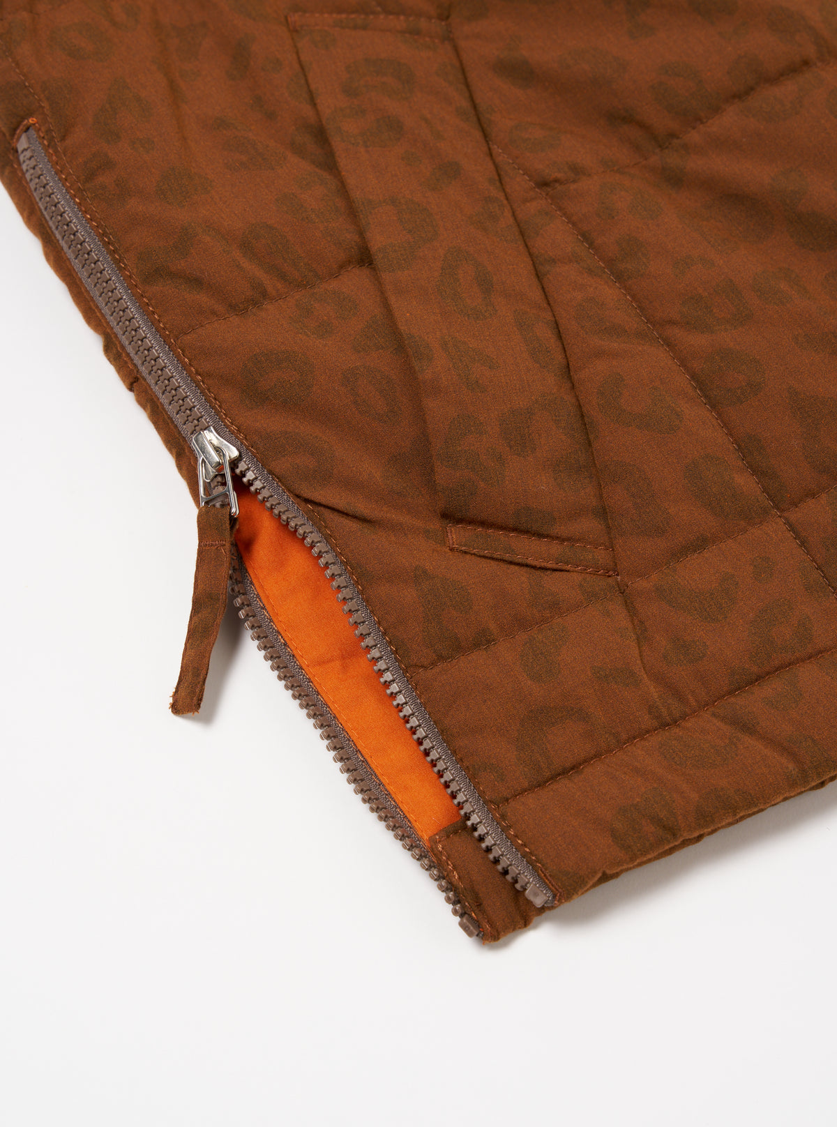 Orange Leopard Recycled Polytech Carlton Gilet
