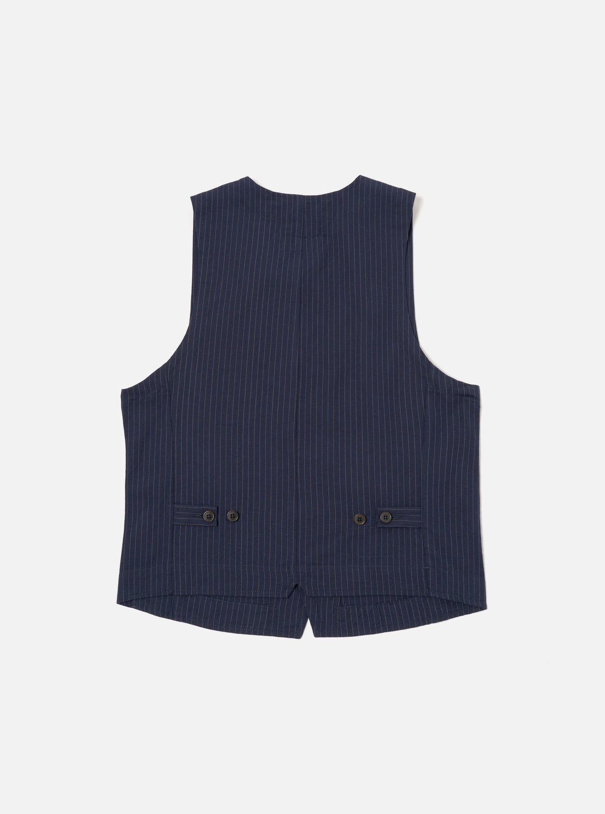 Navy Cotton Pinstripe Field Waistcoat