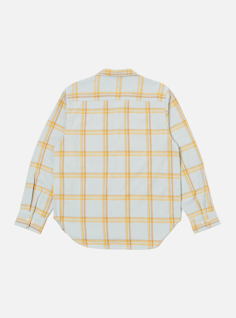 Blue Slub Twill Check Work Shirt