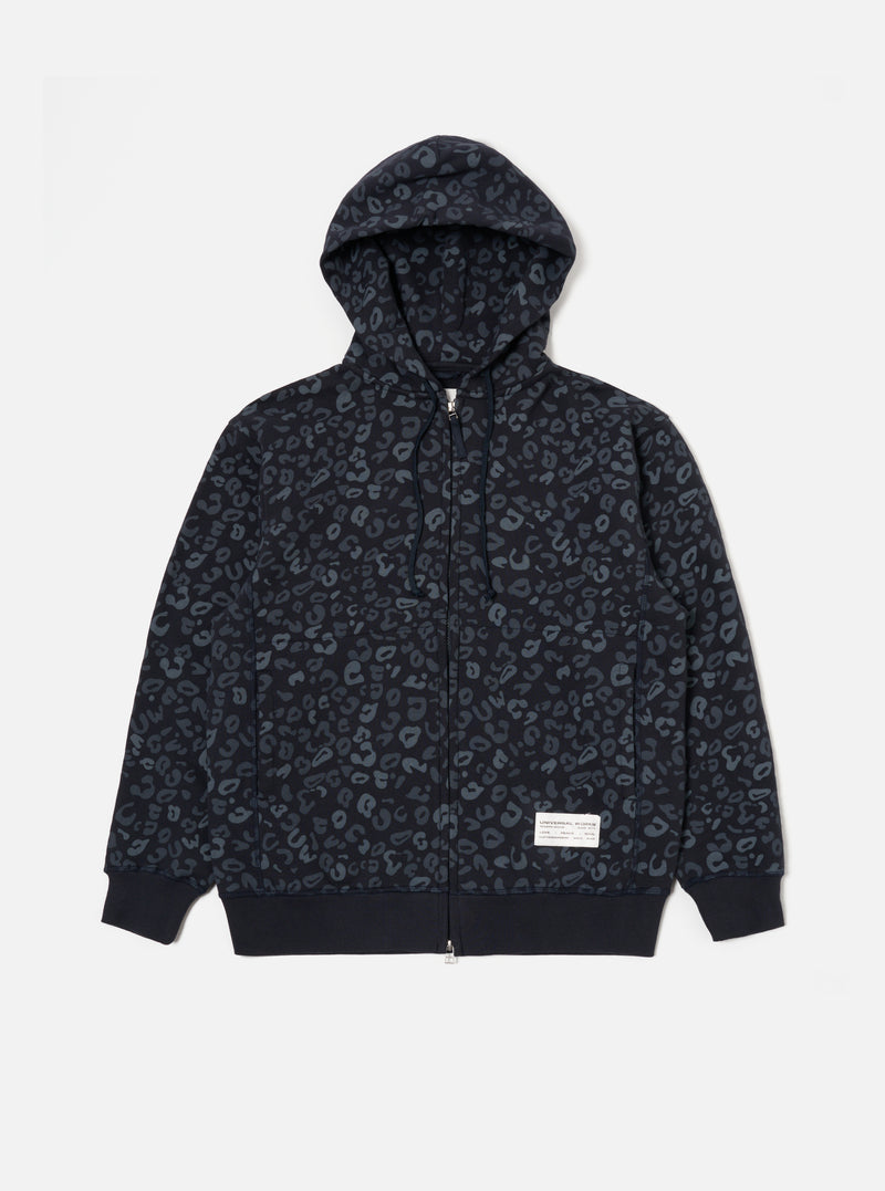 Navy Leopard Brush Back New York Hoody