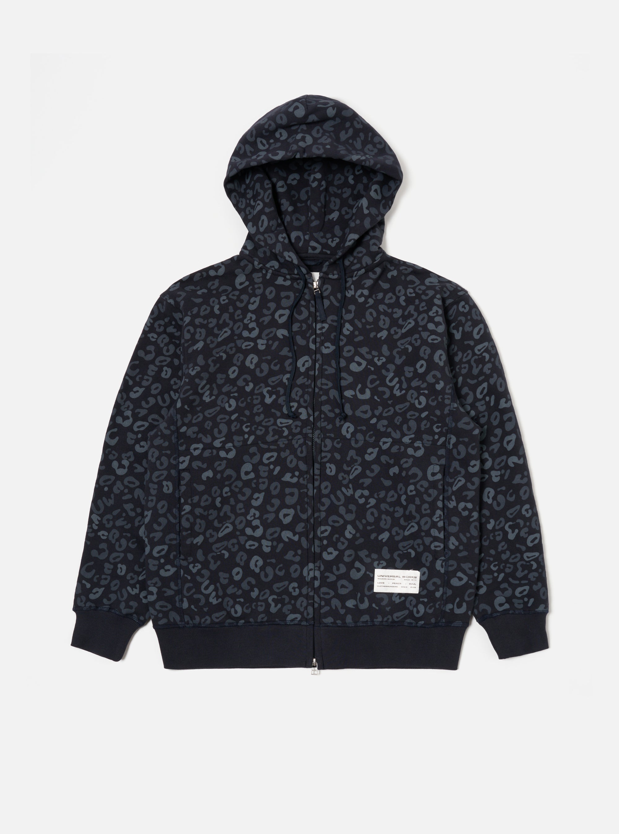 Navy Leopard Brush Back New York Hoody