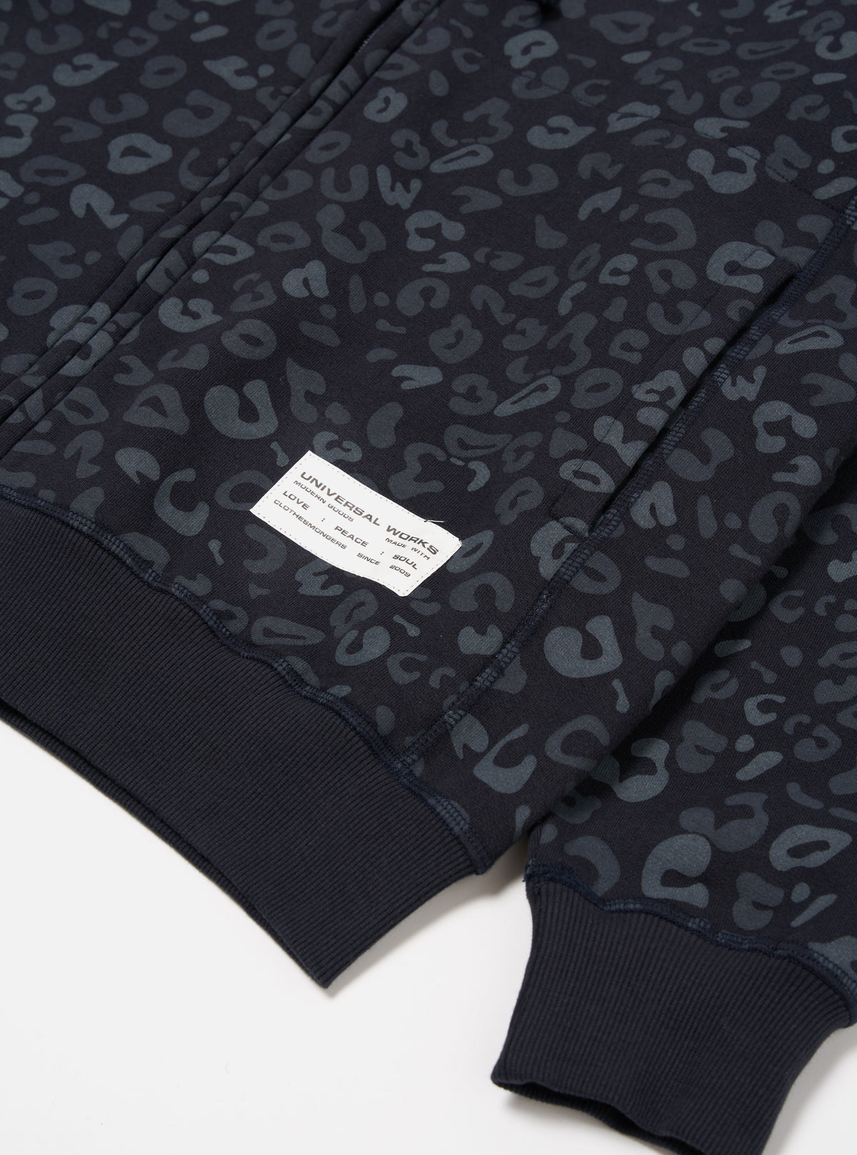 Navy Leopard Brush Back New York Hoody