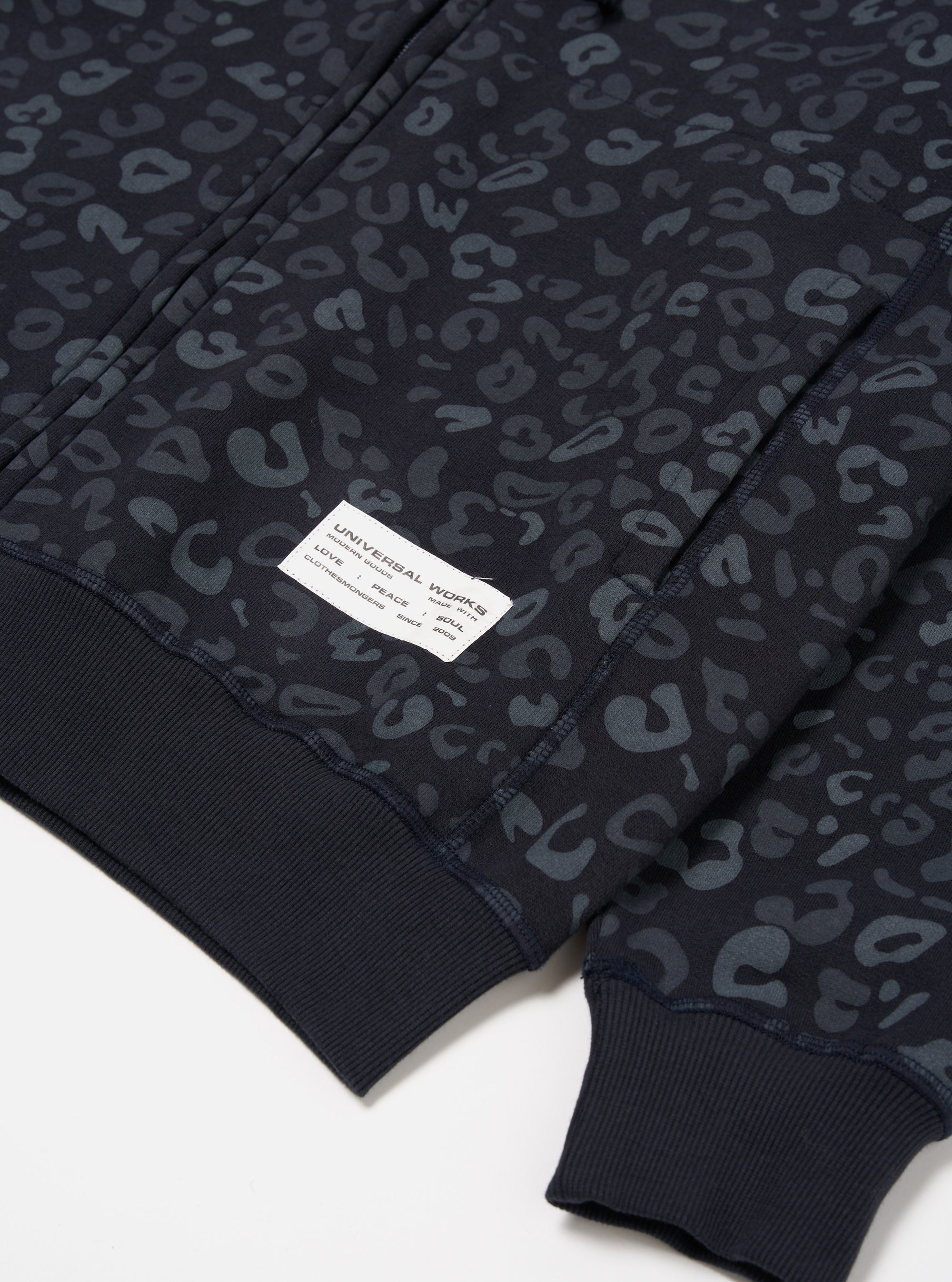 Navy Leopard Brush Back New York Hoody