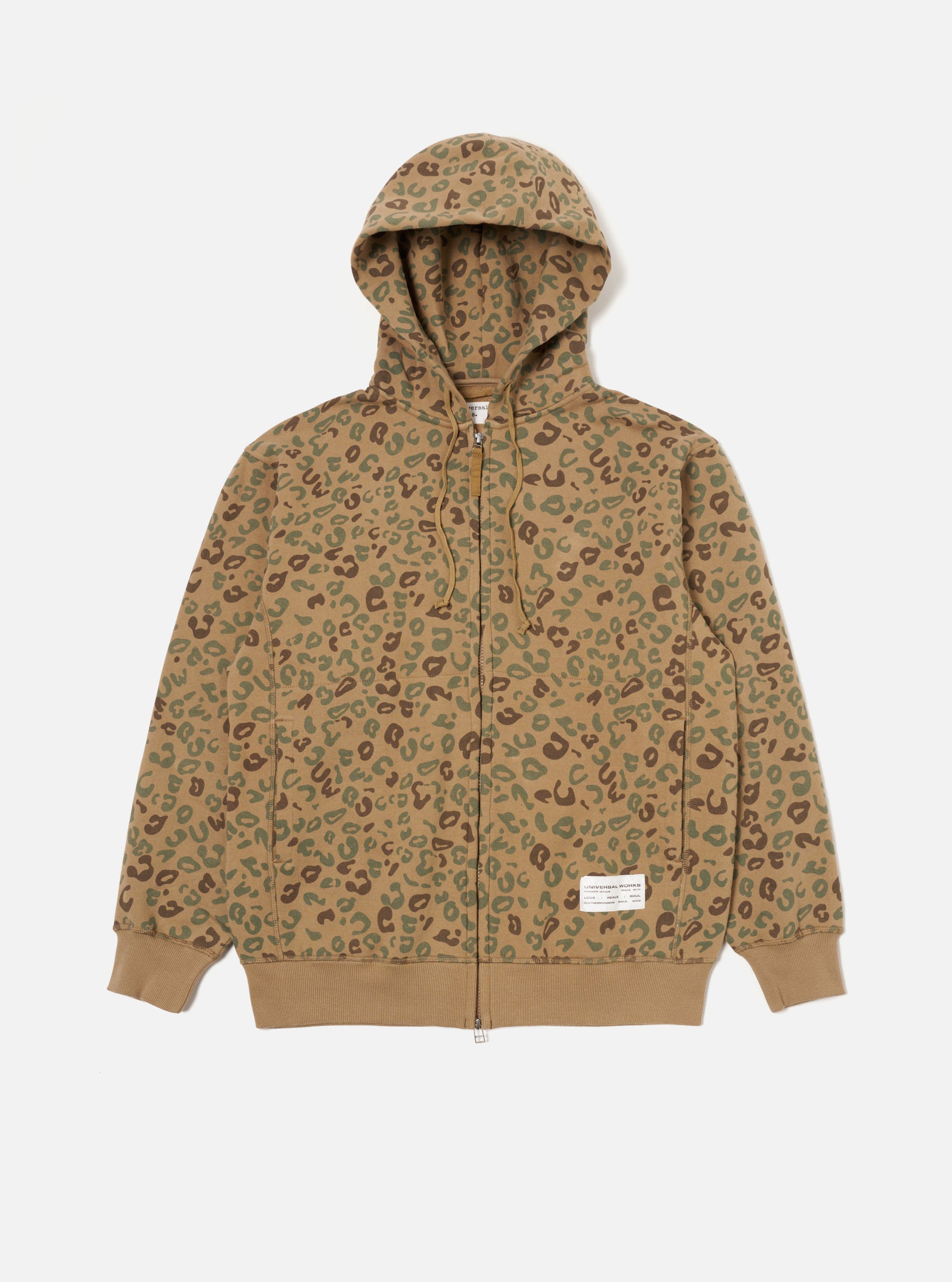 Sand Leopard Brush Back New York Hoody