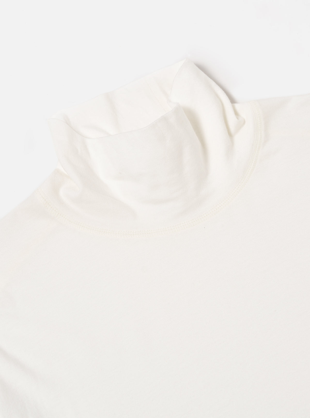 Ecru Single Jersey  Funnel Neck Tee