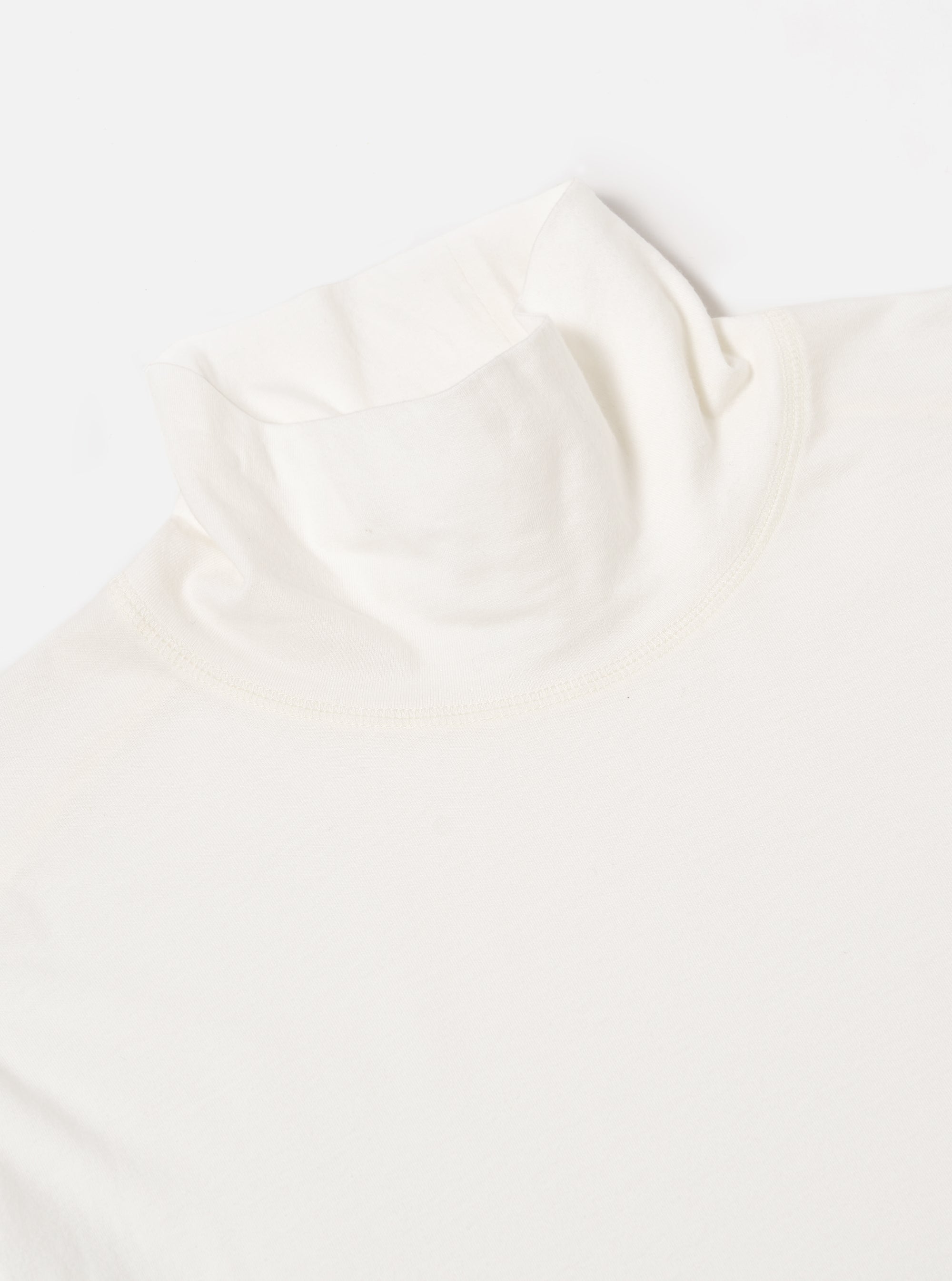 Ecru Single Jersey  Funnel Neck Tee
