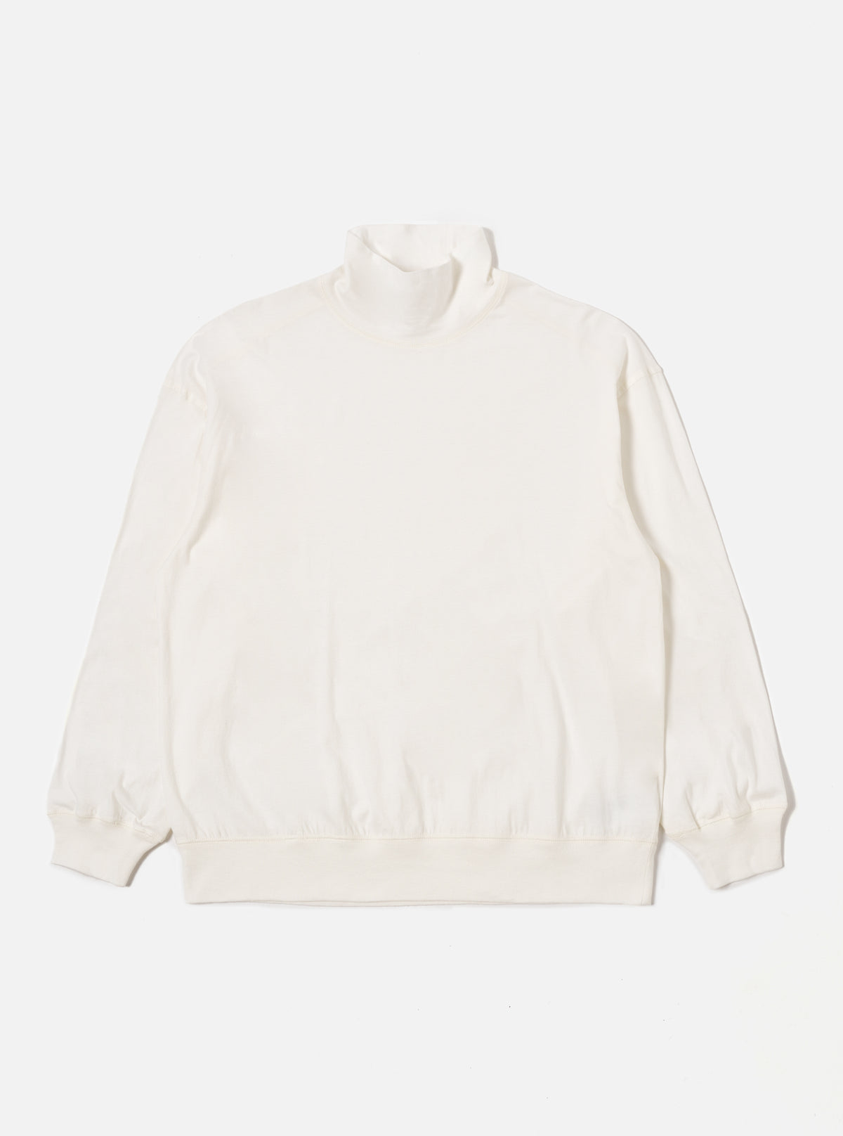 Ecru Single Jersey  Funnel Neck Tee