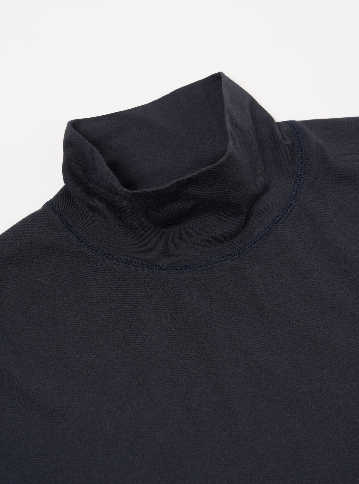 Navy Single Jersey  Funnel Neck Tee