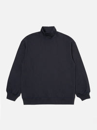 Navy Single Jersey  Funnel Neck Tee
