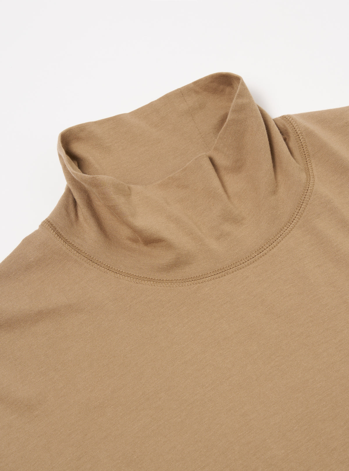 Sand Single Jersey  Funnel Neck Tee
