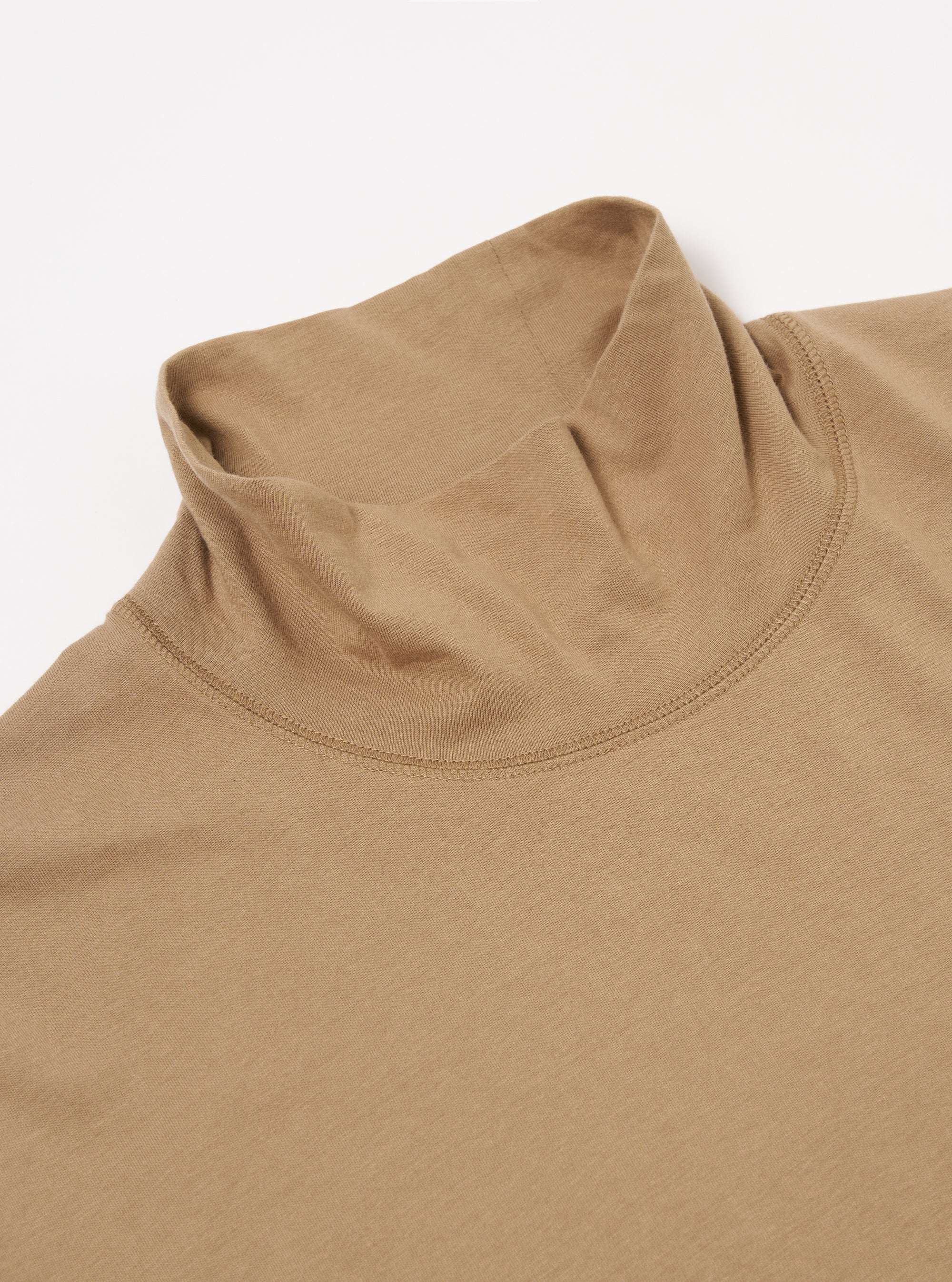 Sand Single Jersey  Funnel Neck Tee