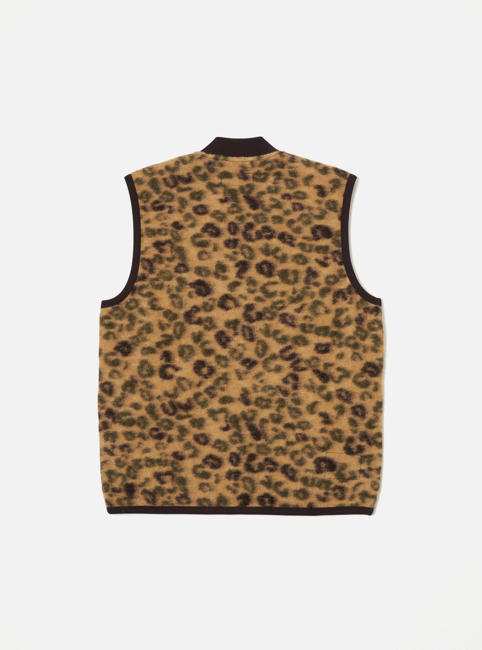 Camo Leopard Fleece Zip Waistcoat