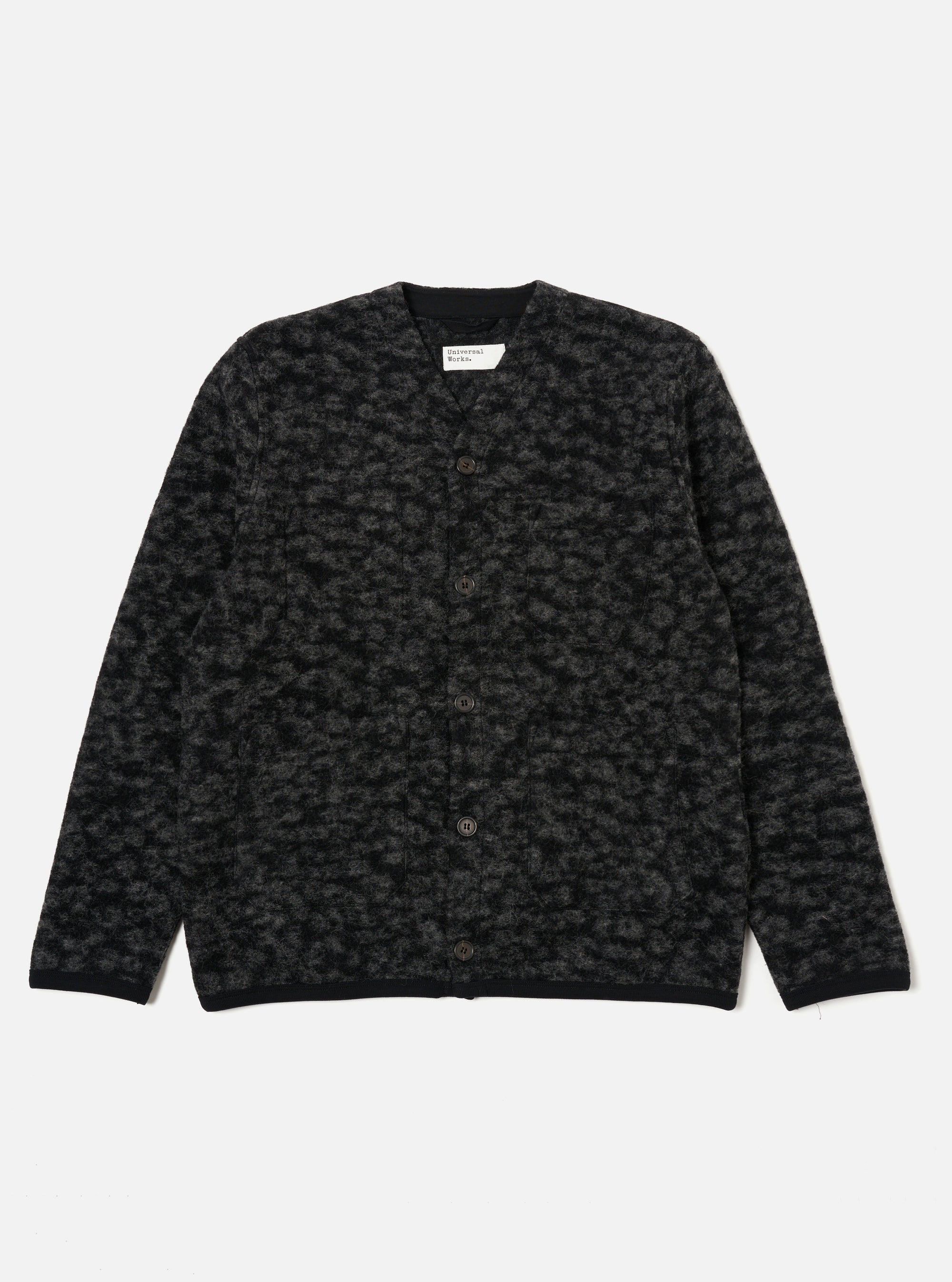 Black/Anthracite Leopard ll Fleece Cardigan
