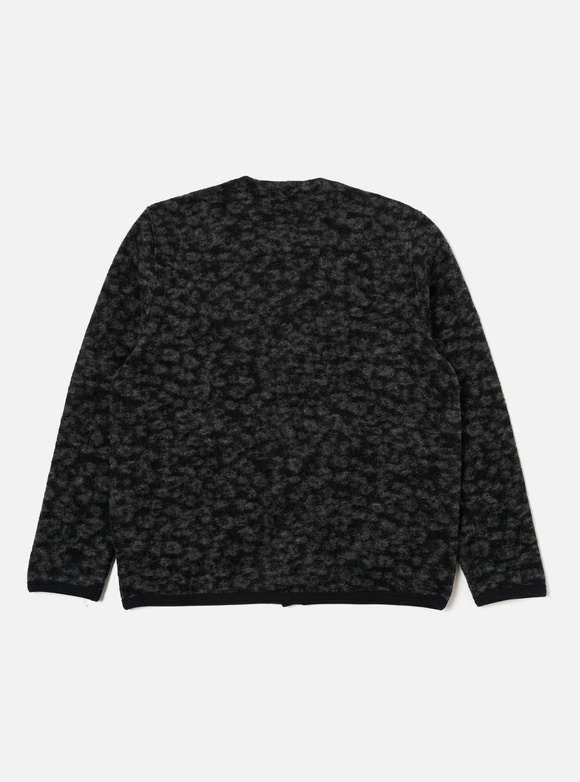 Black/Anthracite Leopard ll Fleece Cardigan