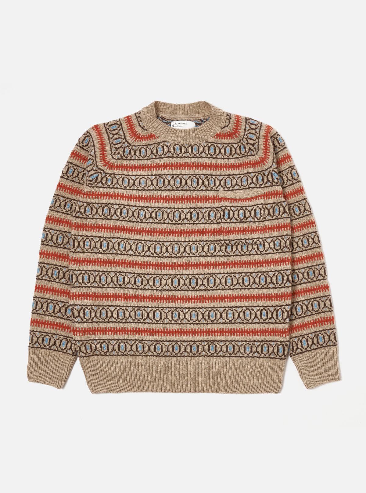 Oatmeal Eco Wool Loose Pocket Crew
