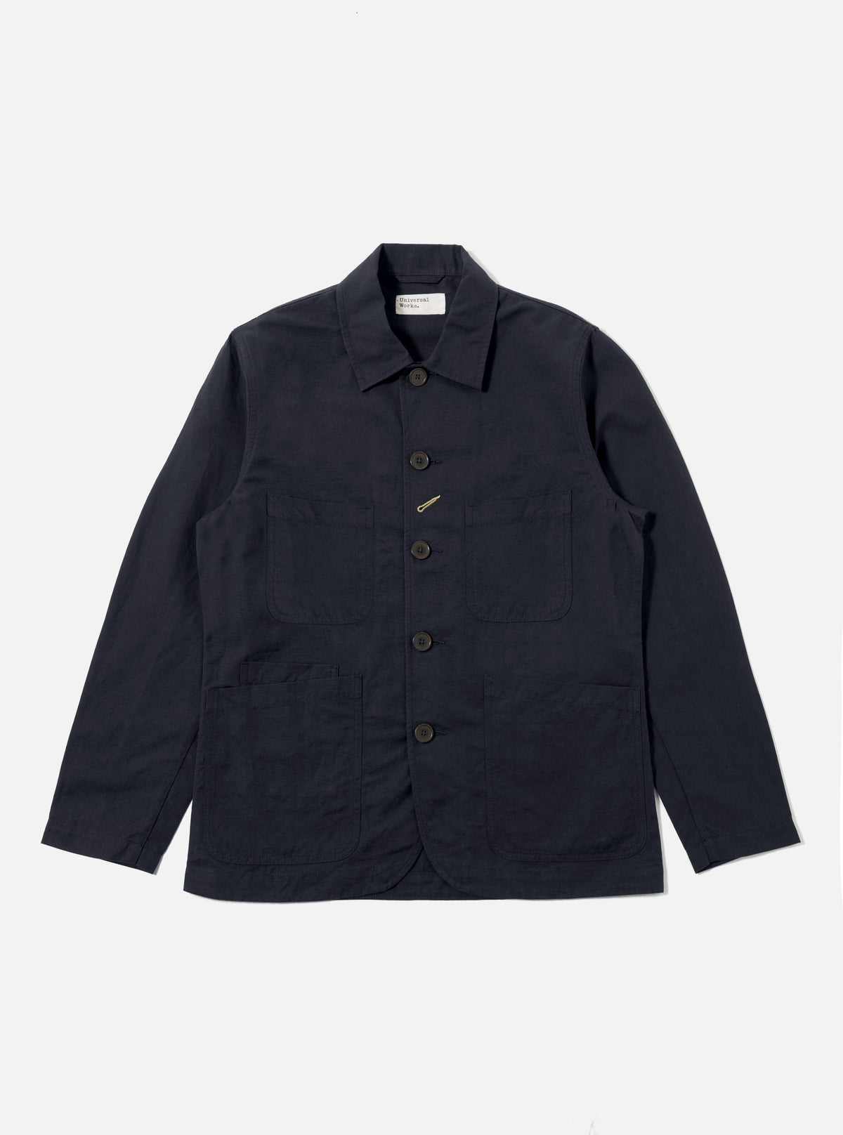 Navy Linen Slub Weave Bakers Jacket