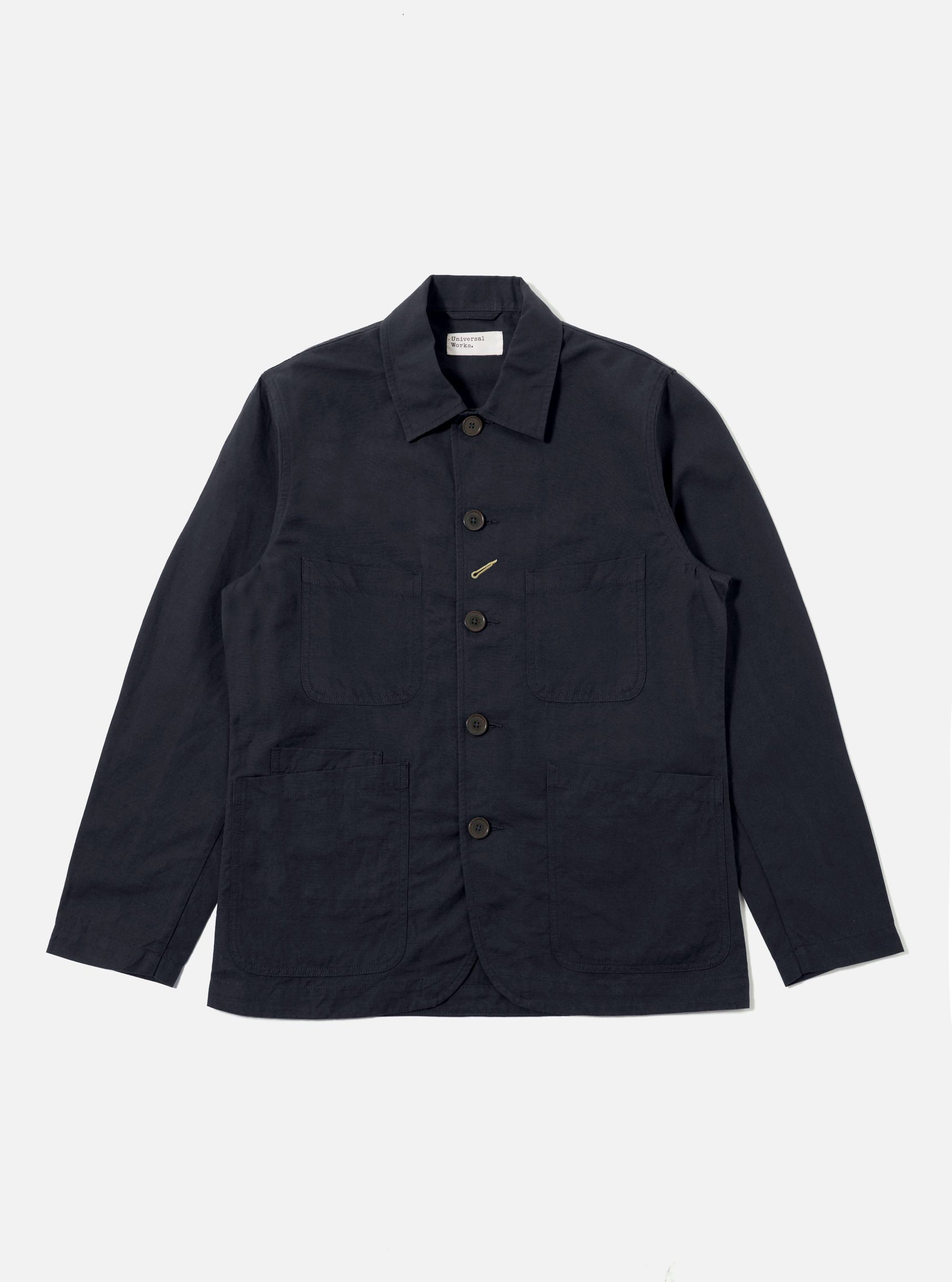 Navy Linen Slub Weave Bakers Jacket