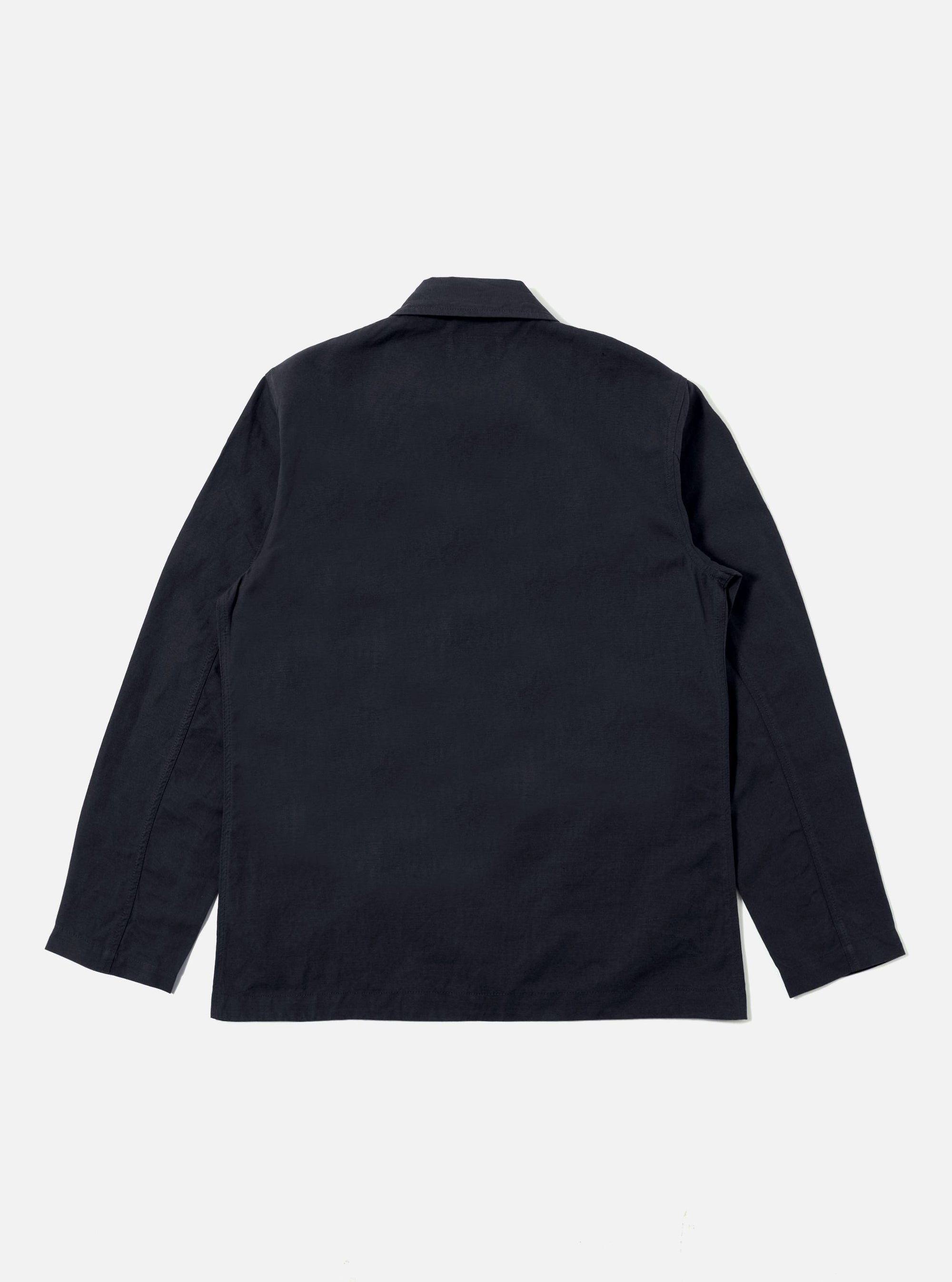 Navy Linen Slub Weave Bakers Jacket