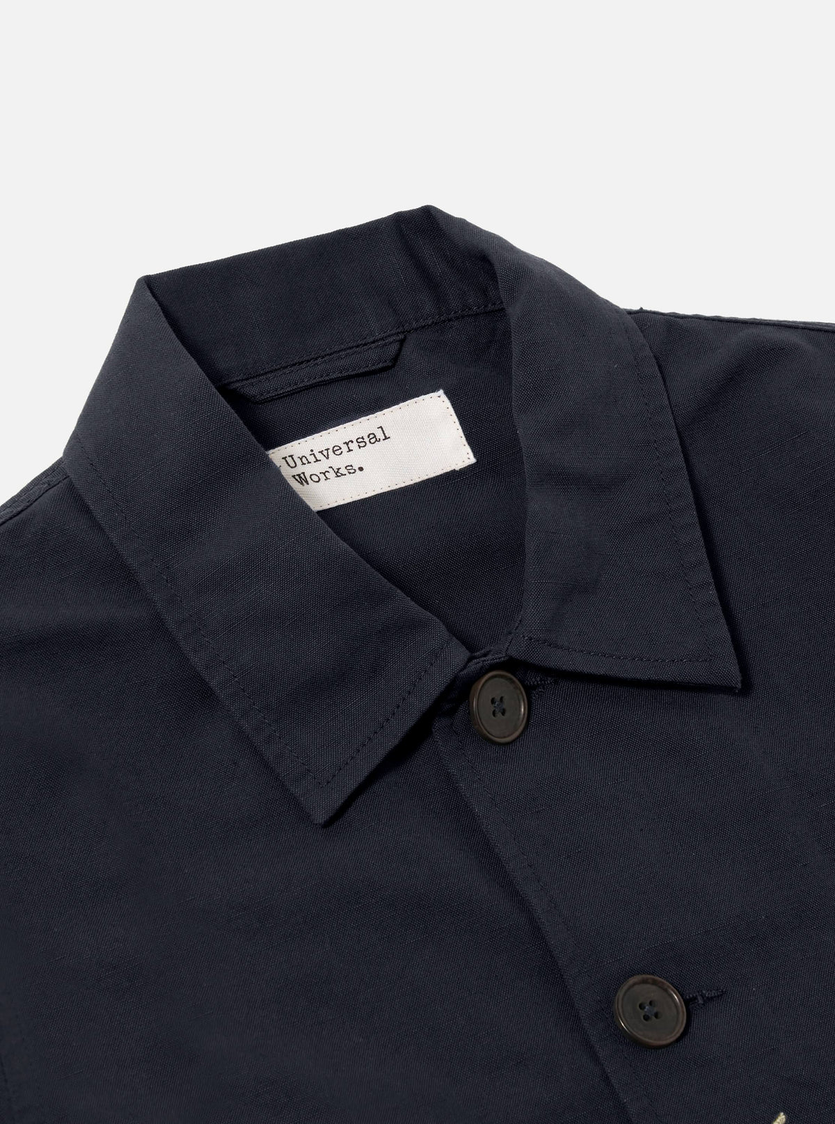 Navy Linen Slub Weave Bakers Jacket