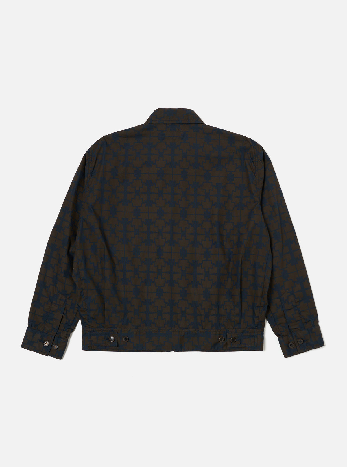 Navy Mitla Print Cotton Rose Bowl Jacket