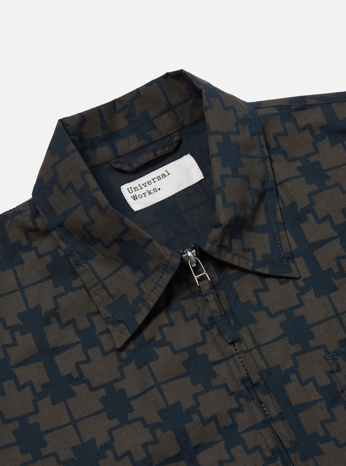 Navy Mitla Print Cotton Rose Bowl Jacket