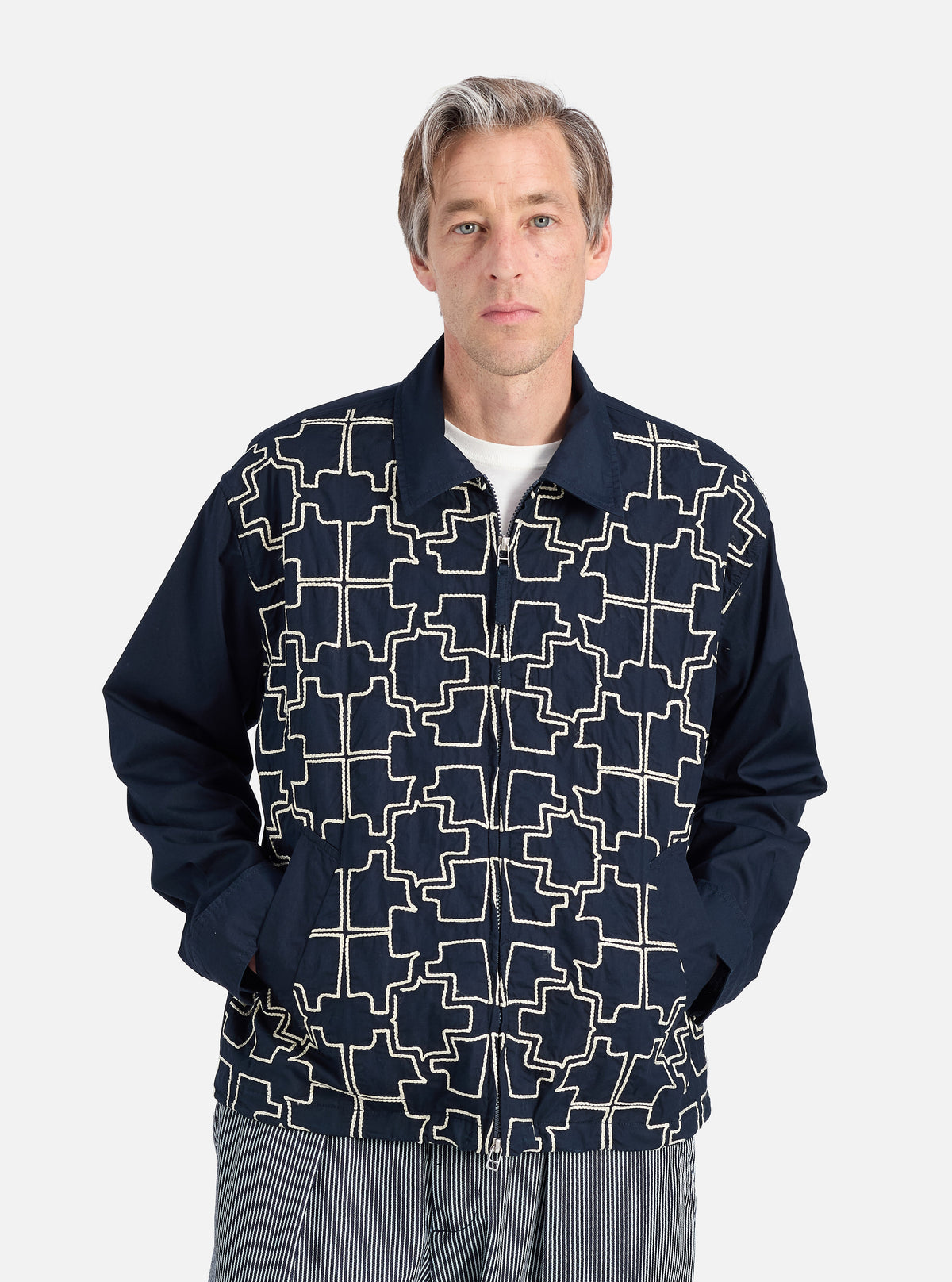 Navy Mitla Broadcloth Club Jacket