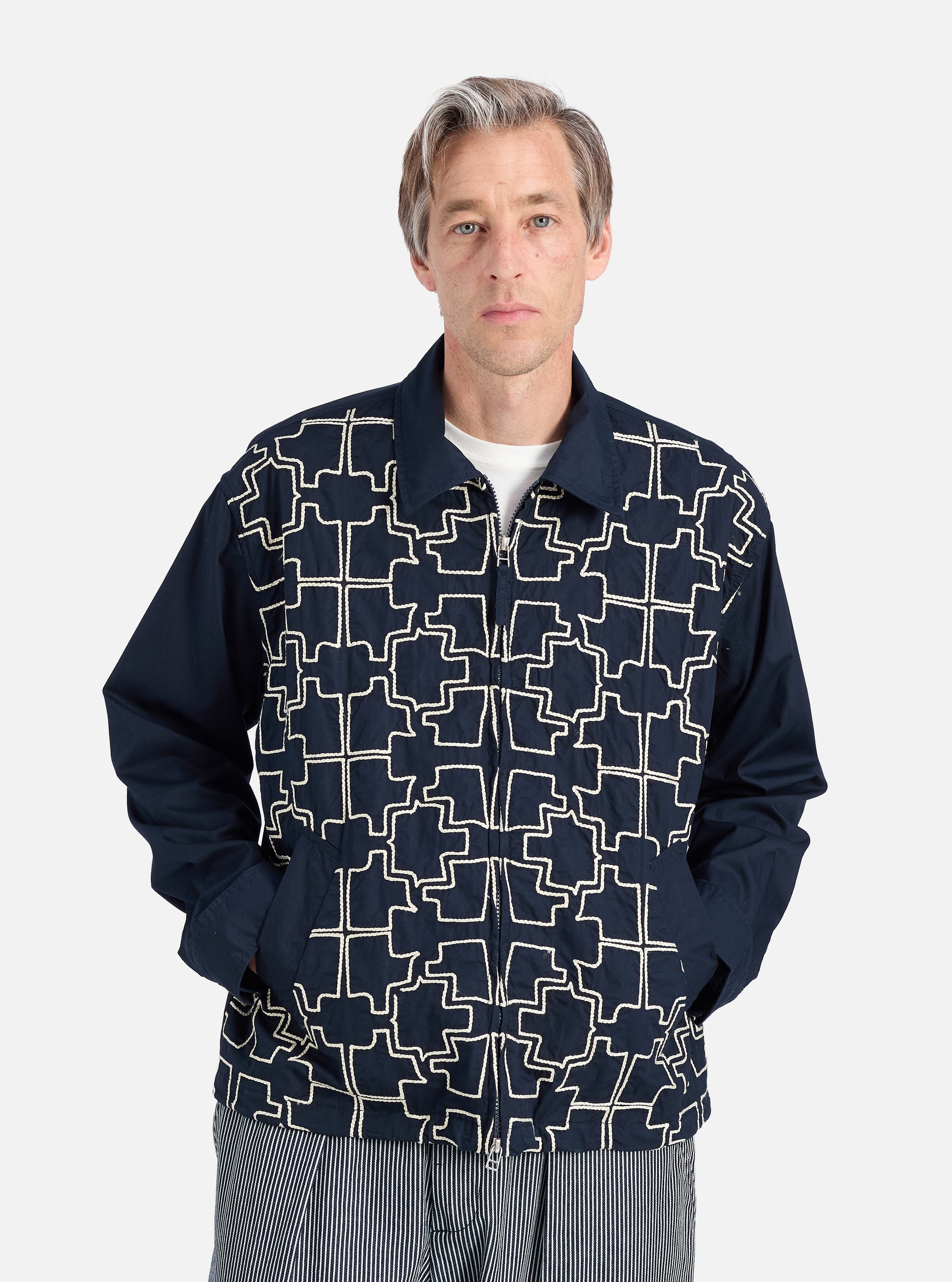 Navy Mitla Broadcloth Club Jacket