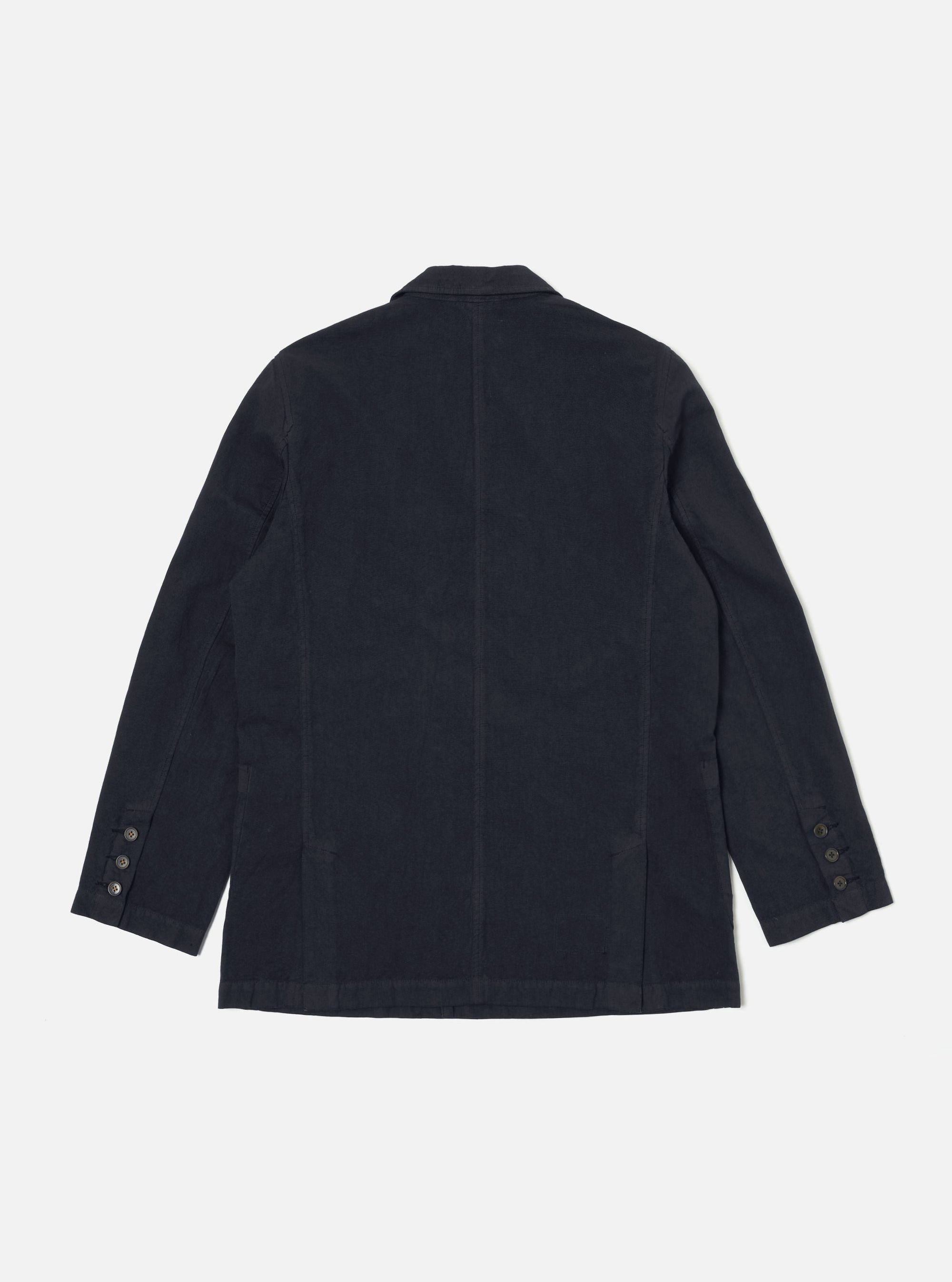 Navy Linen Slub Weave Manor Jacket