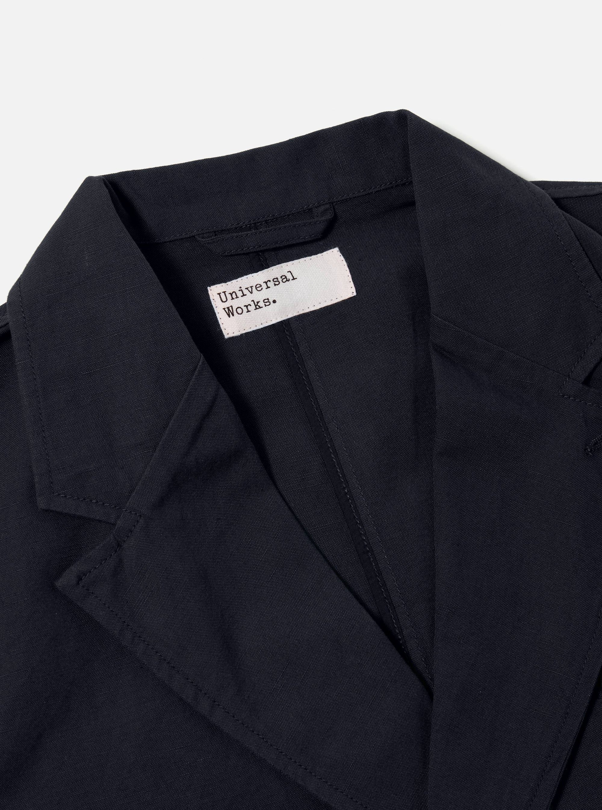 Navy Linen Slub Weave Manor Jacket