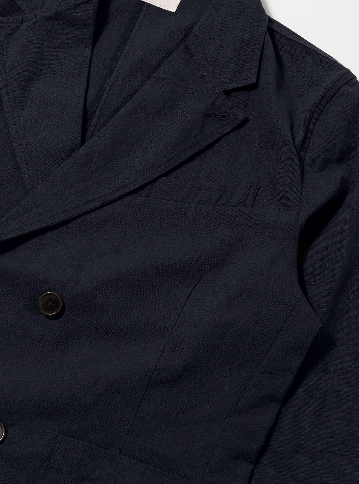 Navy Linen Slub Weave Manor Jacket