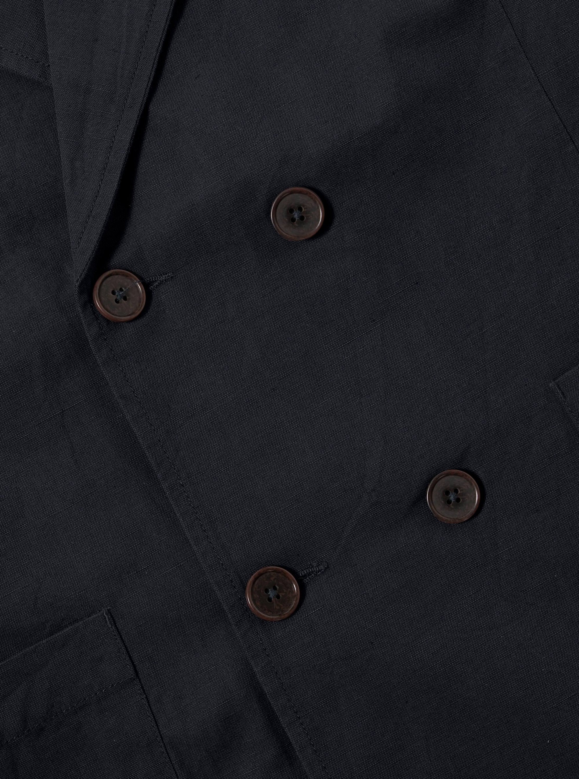Navy Linen Slub Weave Manor Jacket
