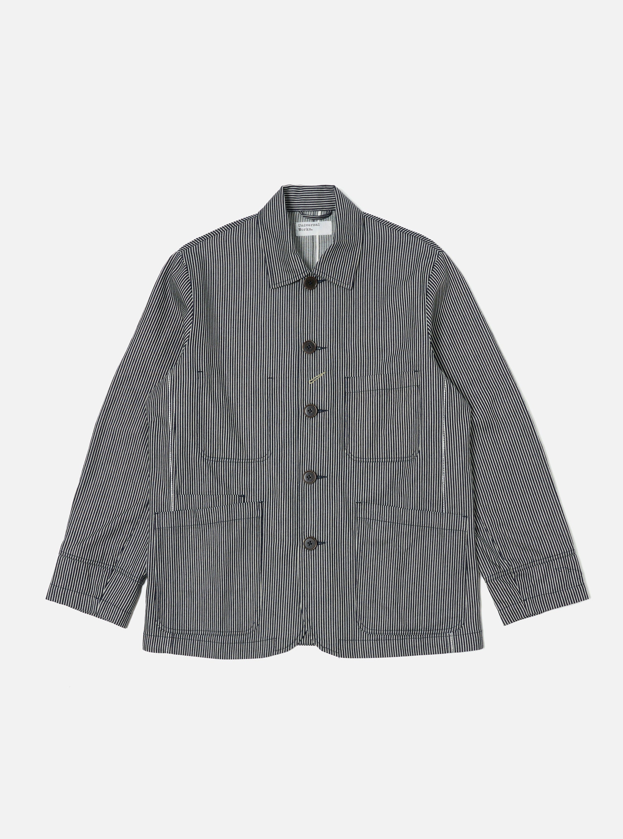 Indigo Hickory Stripe Denim Original Bakers Jacket