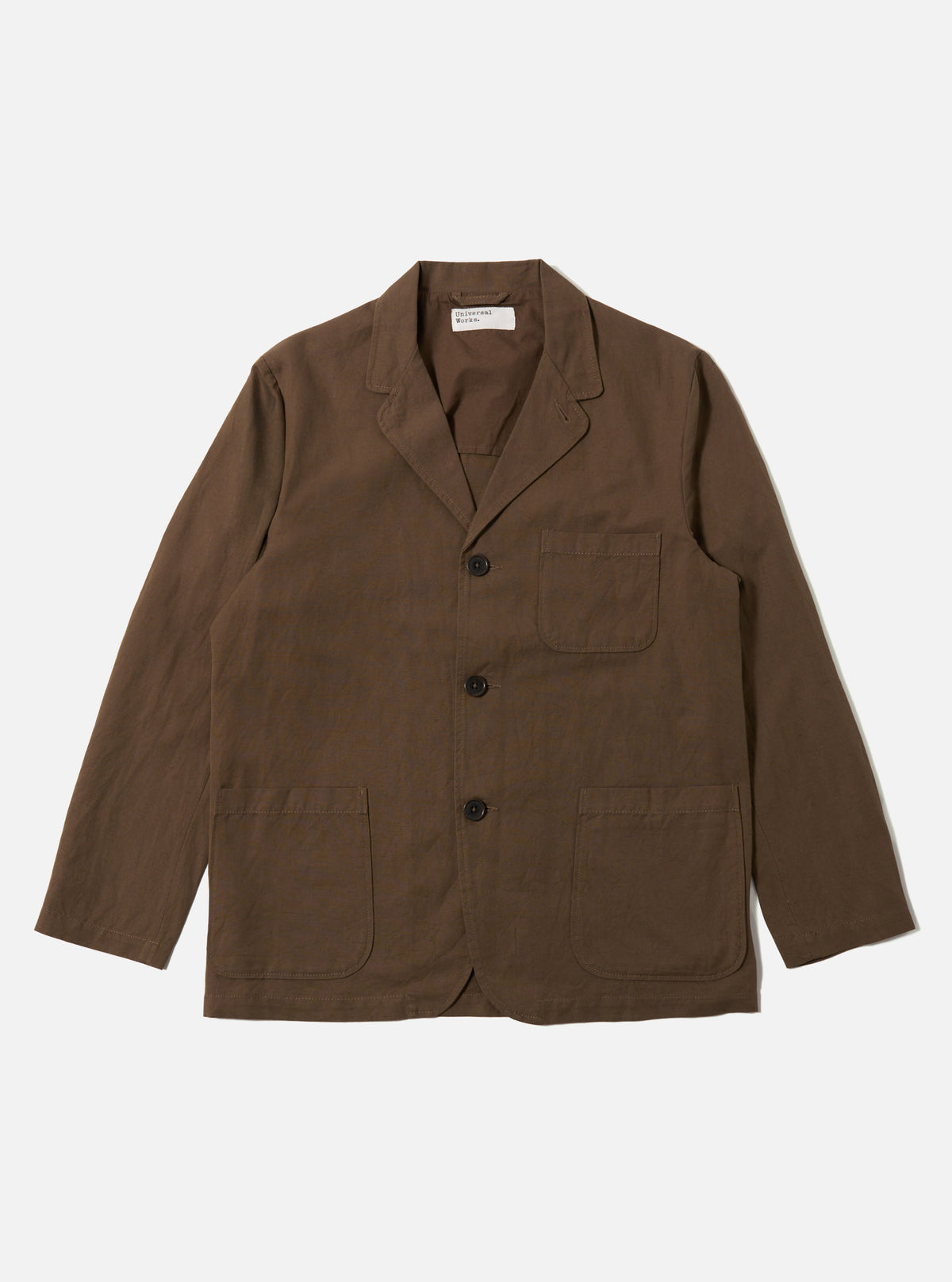 Khaki Linen Slub Weave Three Button Jacket