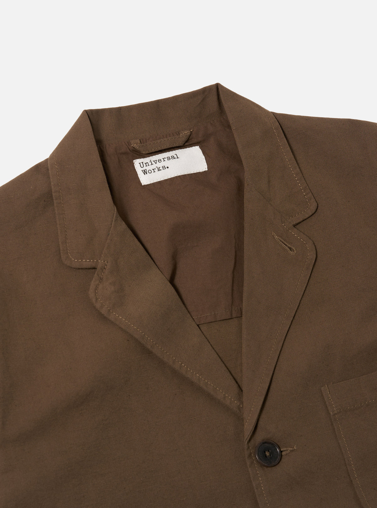 Khaki Linen Slub Weave Three Button Jacket