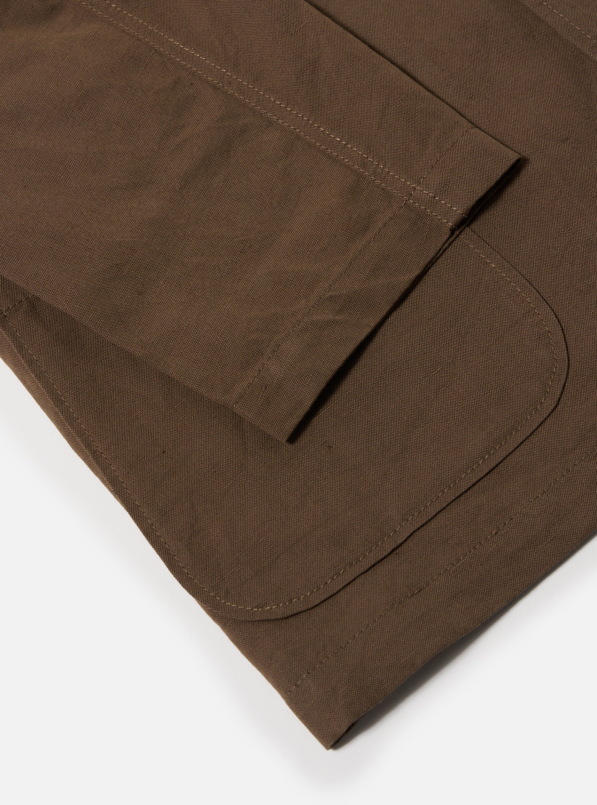 Khaki Linen Slub Weave Three Button Jacket