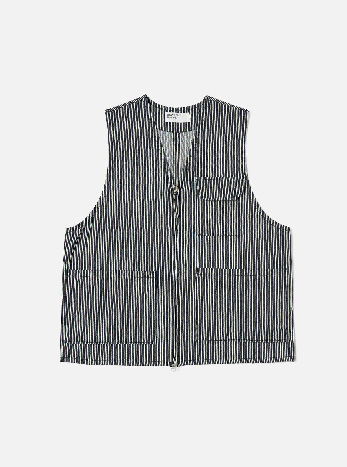 Indigo Hickory Stripe Denim Marine Gilet