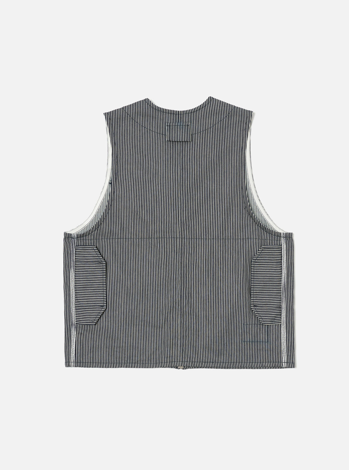 Indigo Hickory Stripe Denim Marine Gilet