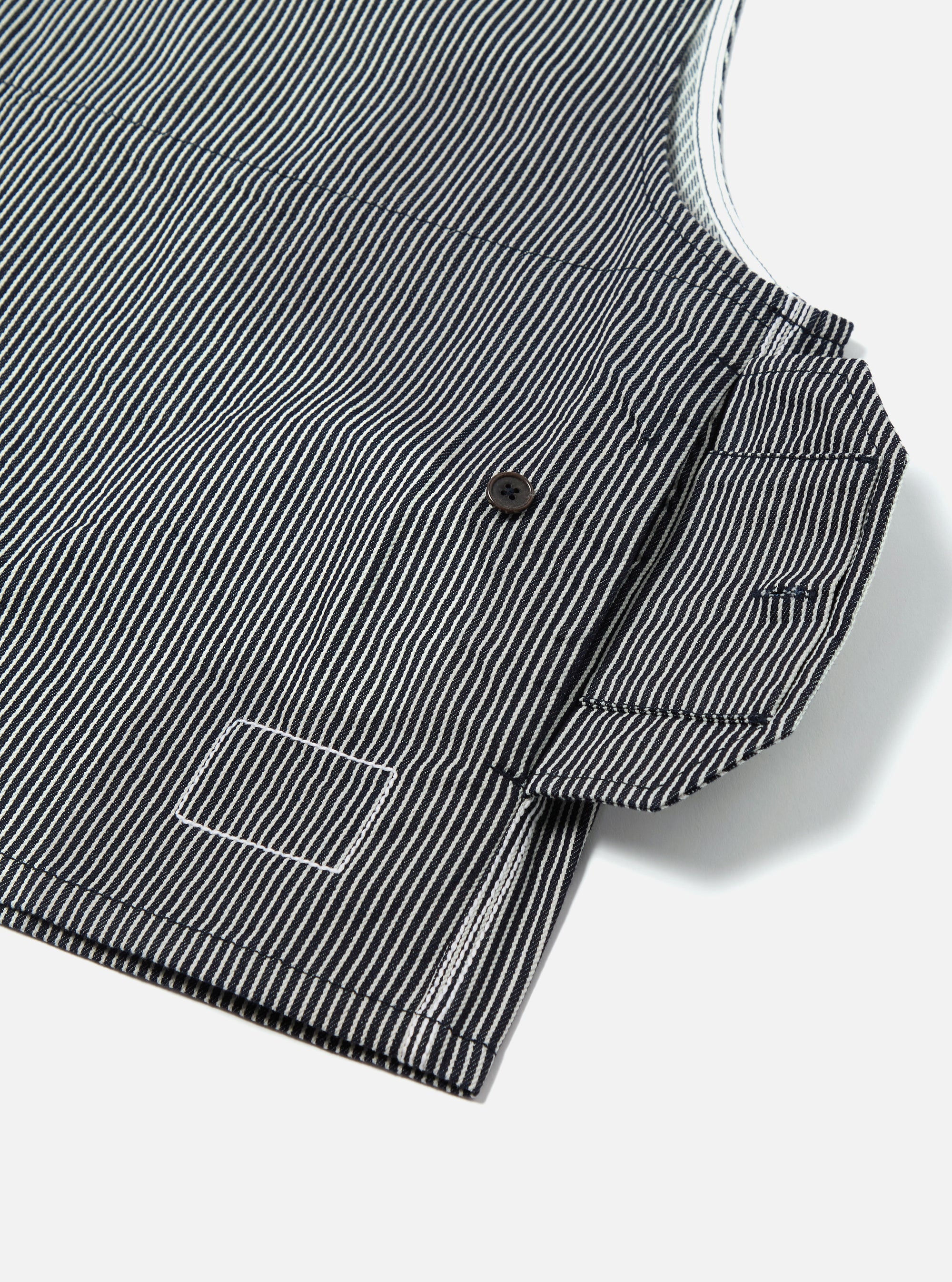 Indigo Hickory Stripe Denim Marine Gilet