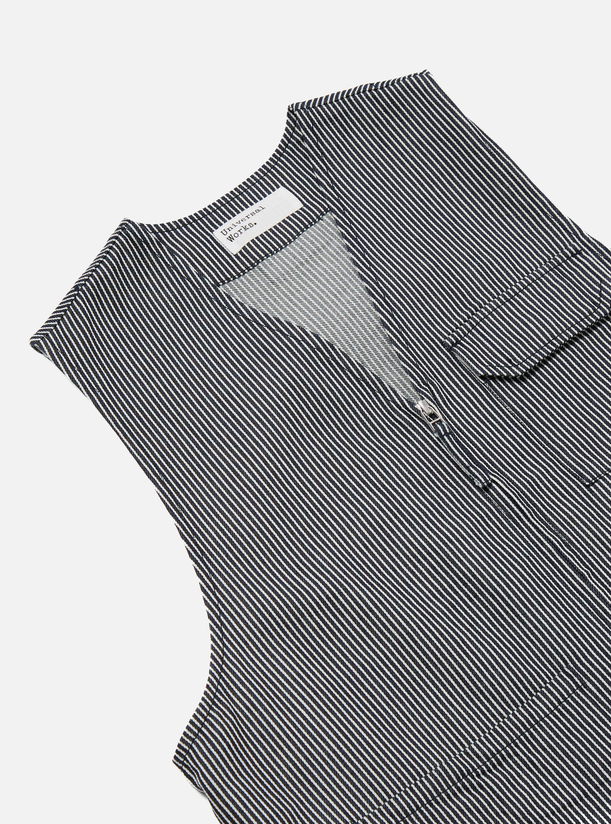 Indigo Hickory Stripe Denim Marine Gilet