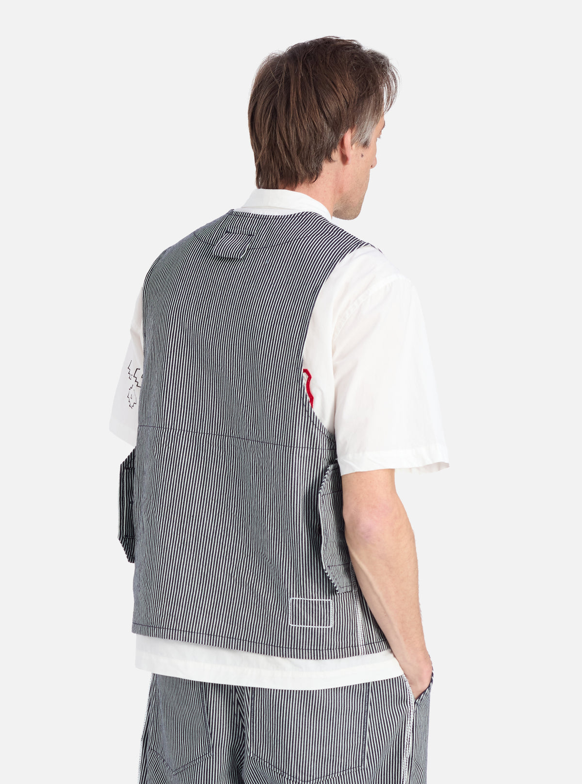 Indigo Hickory Stripe Denim Marine Gilet