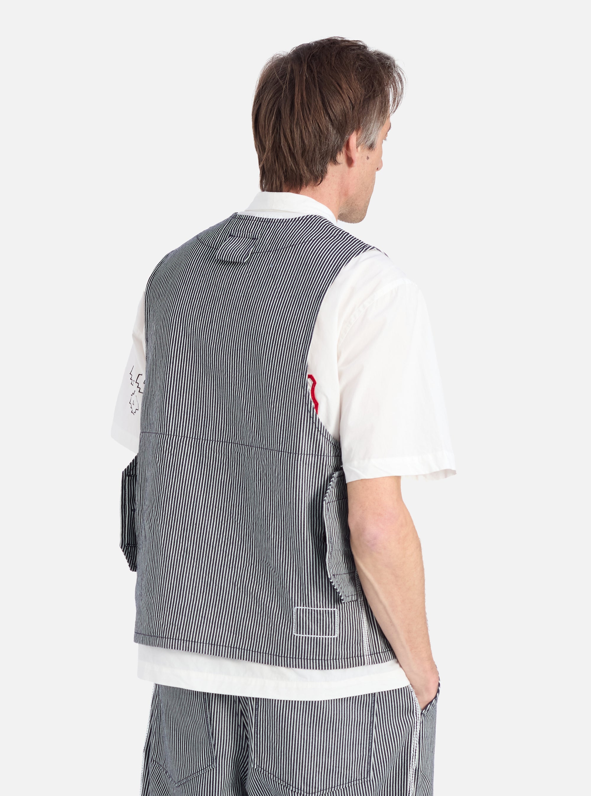 Indigo Hickory Stripe Denim Marine Gilet