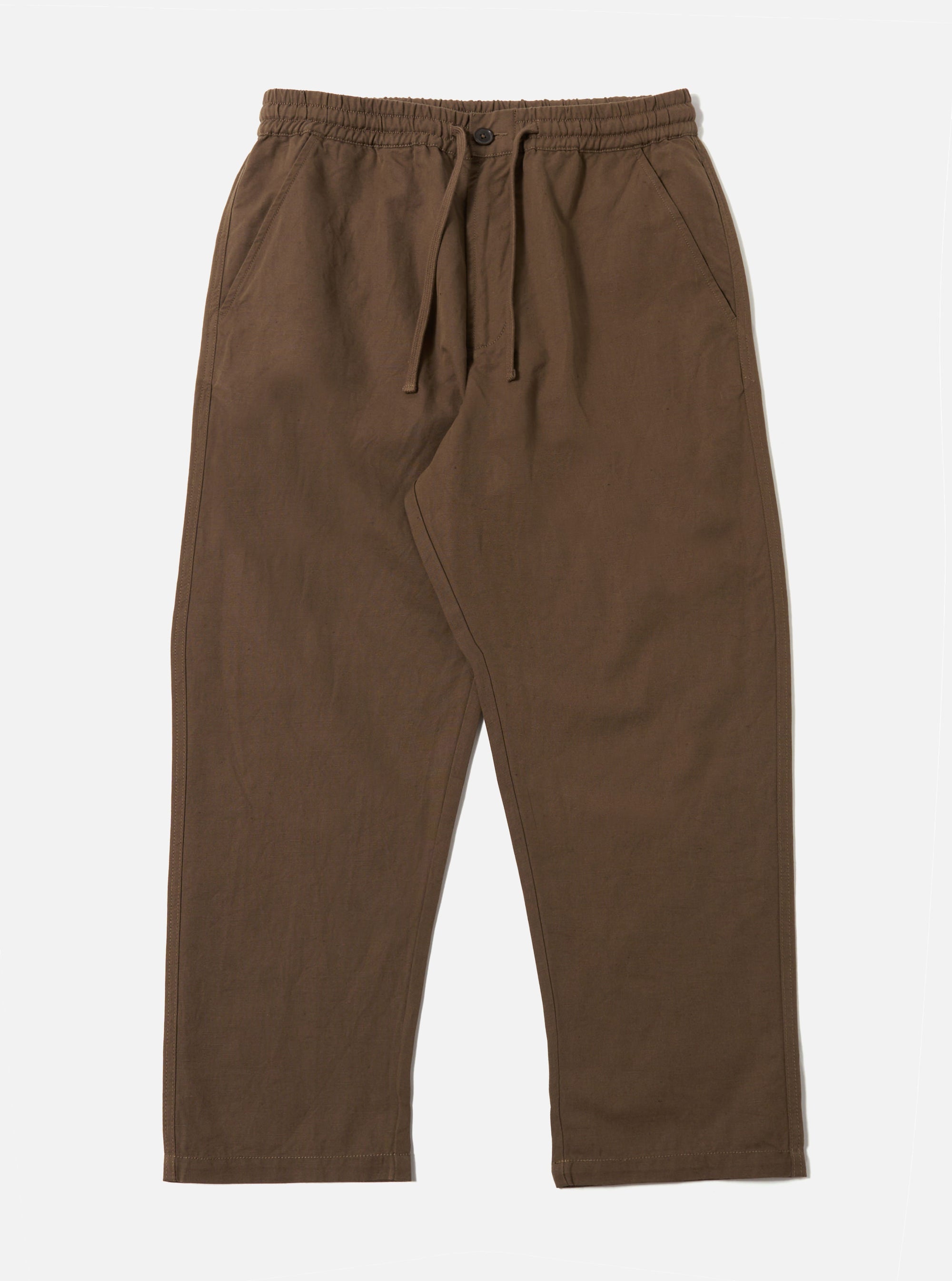 Khaki Linen Slub Weave Hi Water Trouser