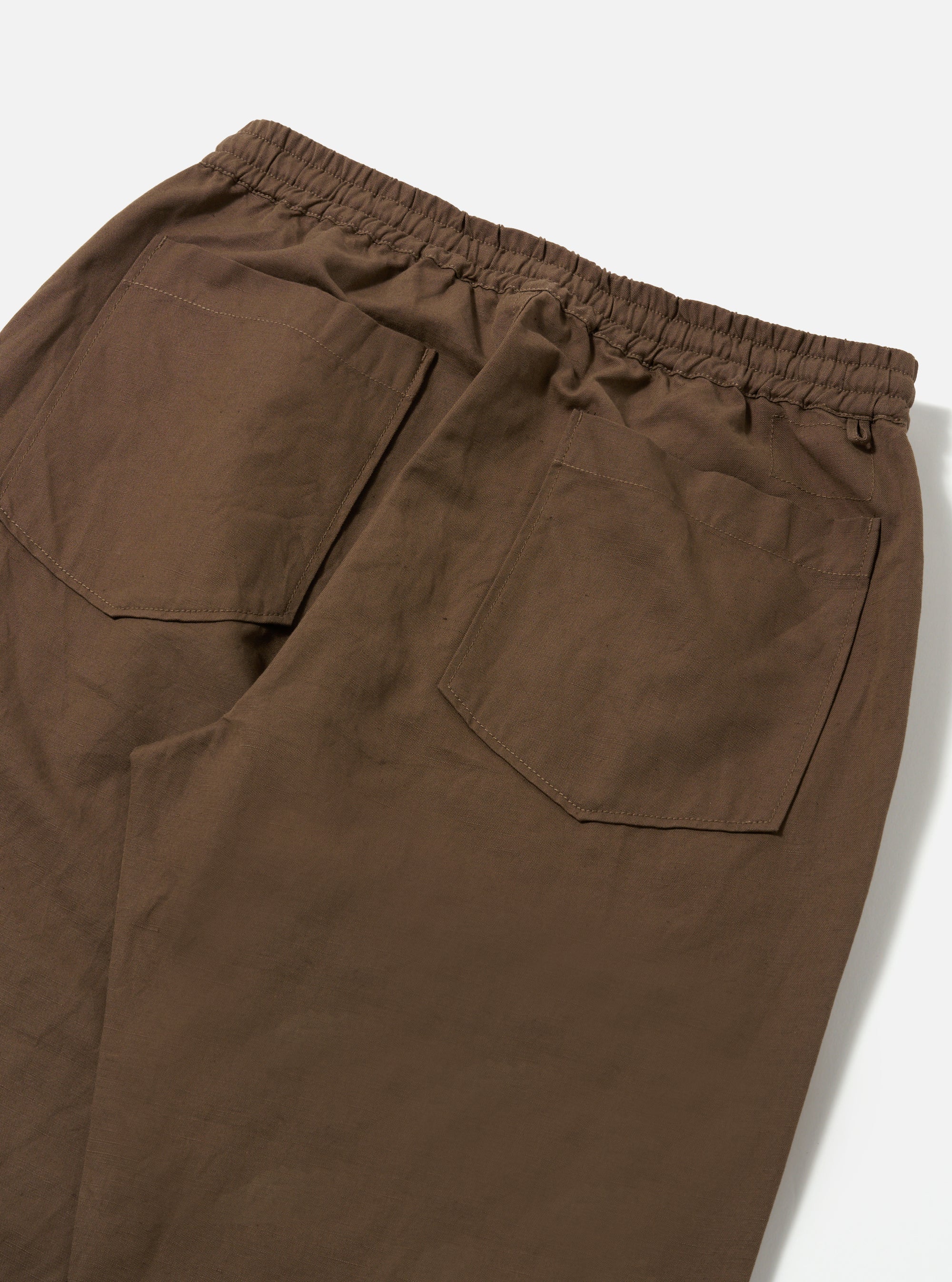 Khaki Linen Slub Weave Hi Water Trouser