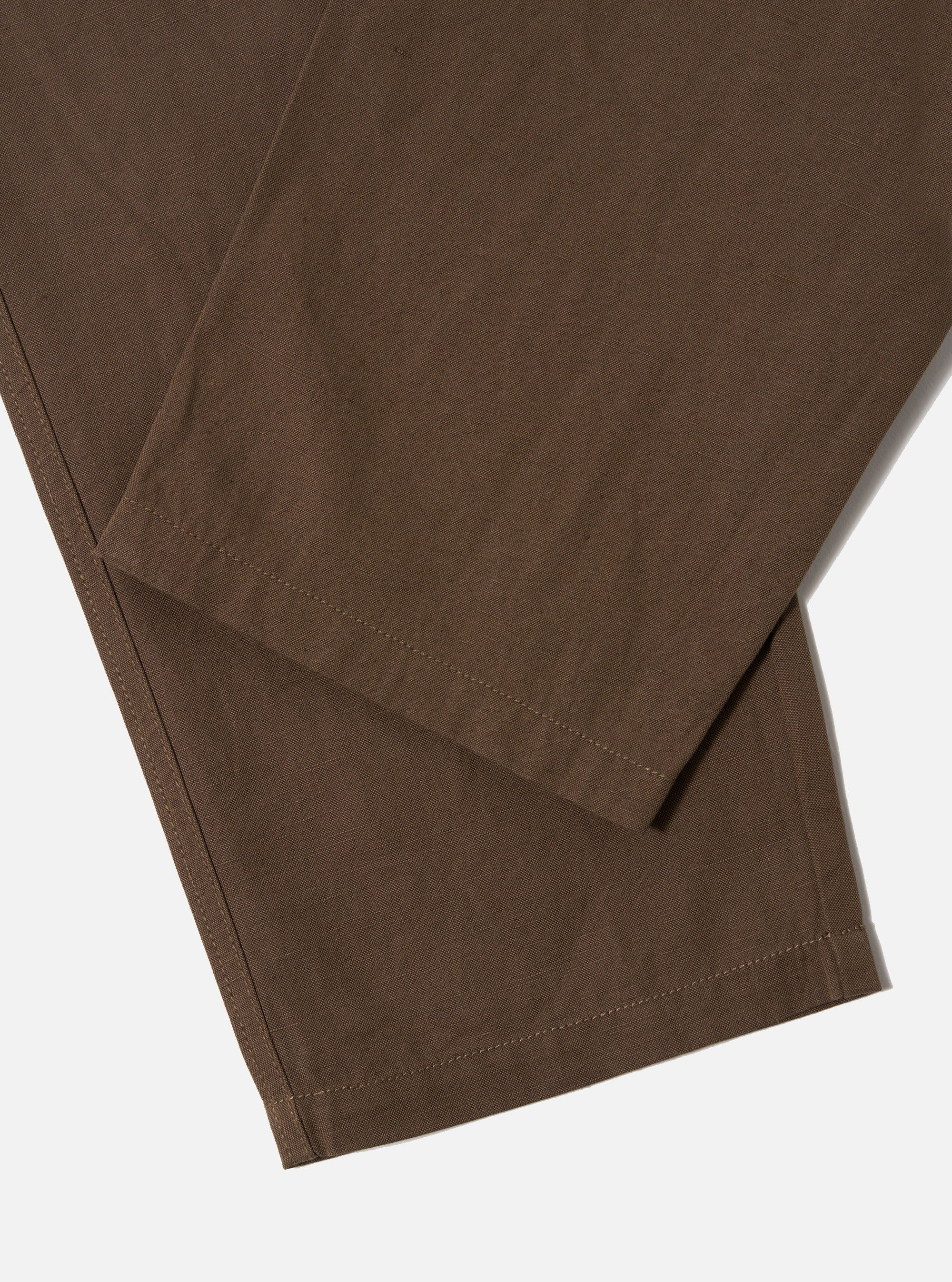 Khaki Linen Slub Weave Hi Water Trouser