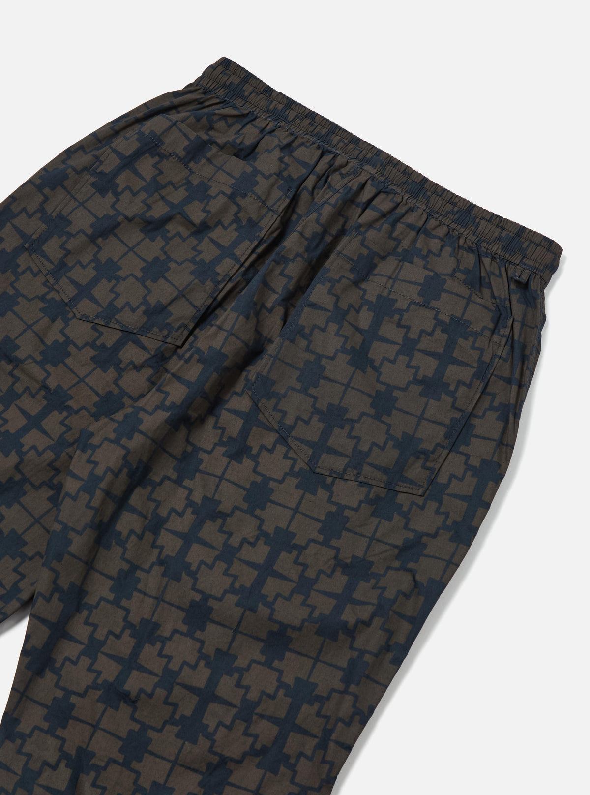 Navy Mitla Print Cotton Hi Water Trouser