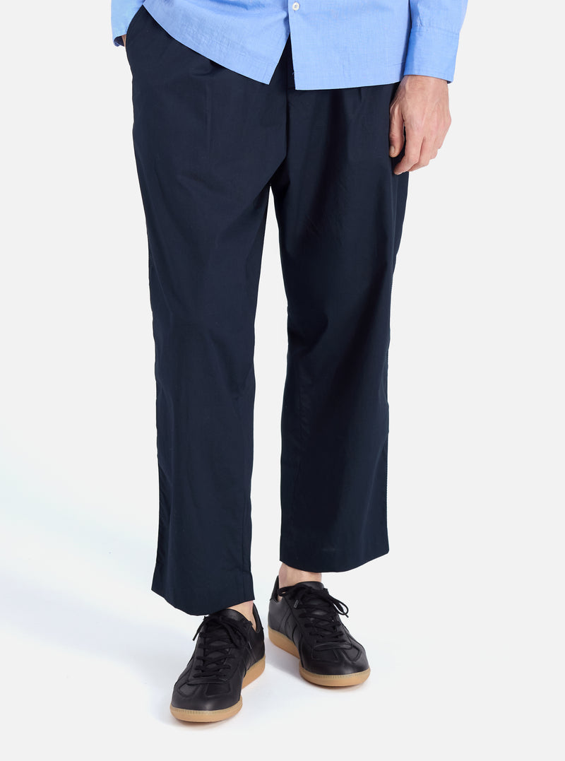 Navy Broadcloth Oxford Pant