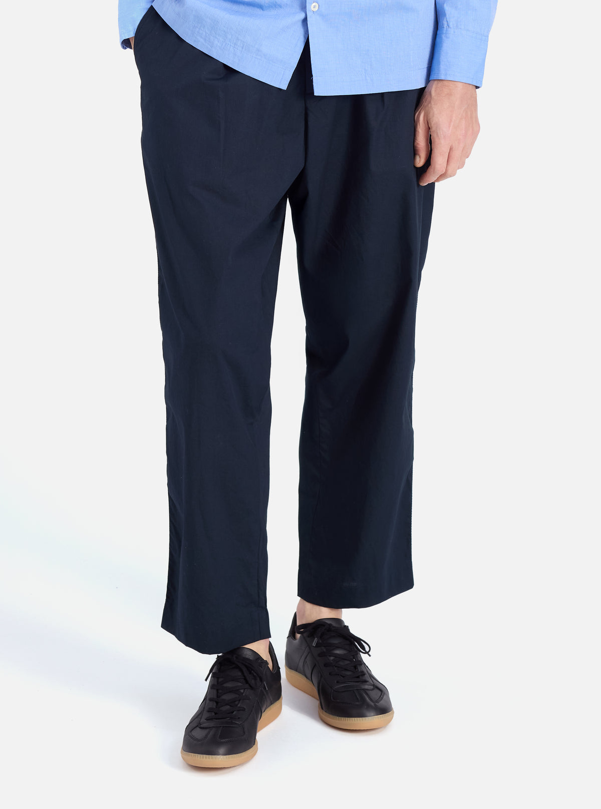 Navy Broadcloth Oxford Pant