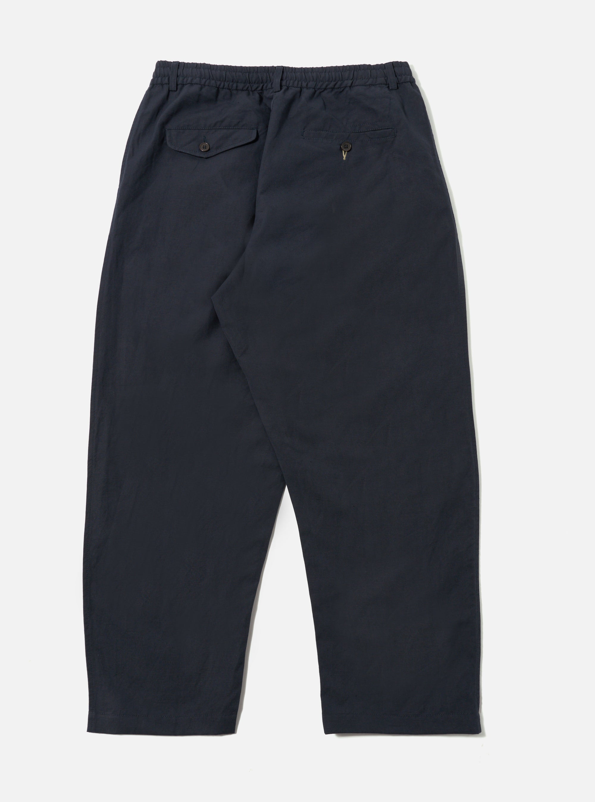 Navy Linen Slub Weave Oxford Pant